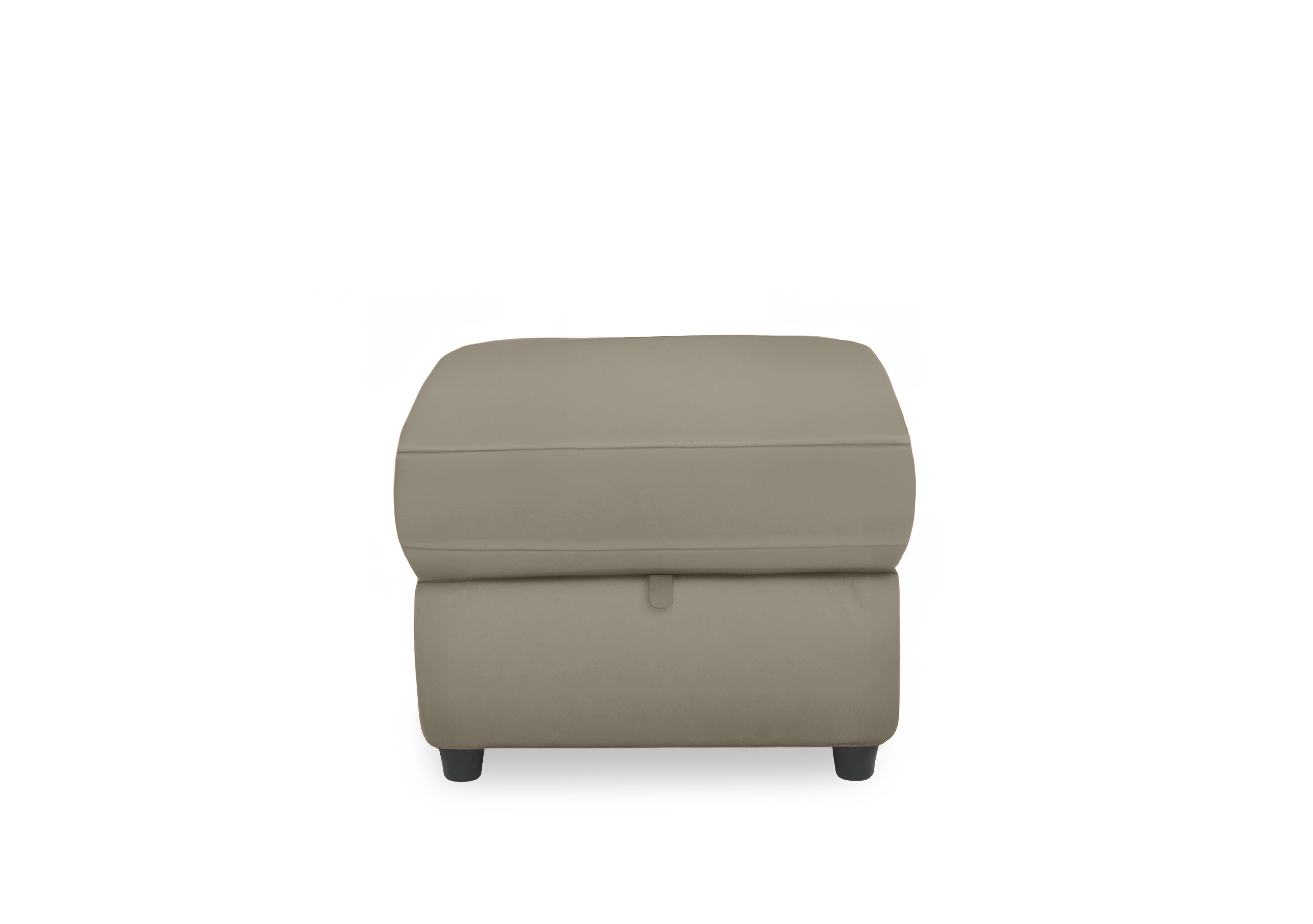 Dublin Leather Storage Footstool in Silken Taupe Matte Le-9325 on Furniture Village