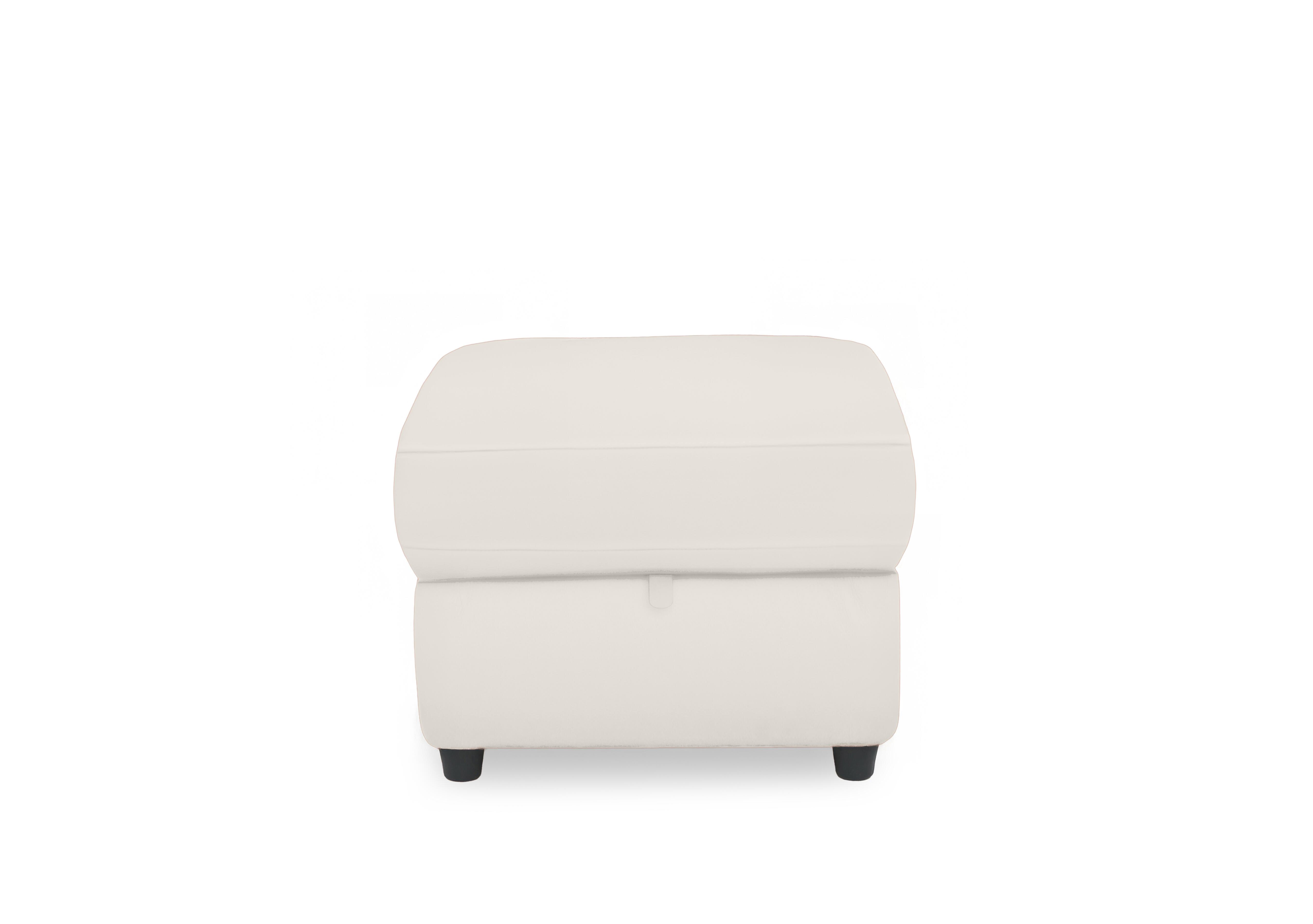 Dublin Leather Storage Footstool in White Le-9307 on Furniture Village
