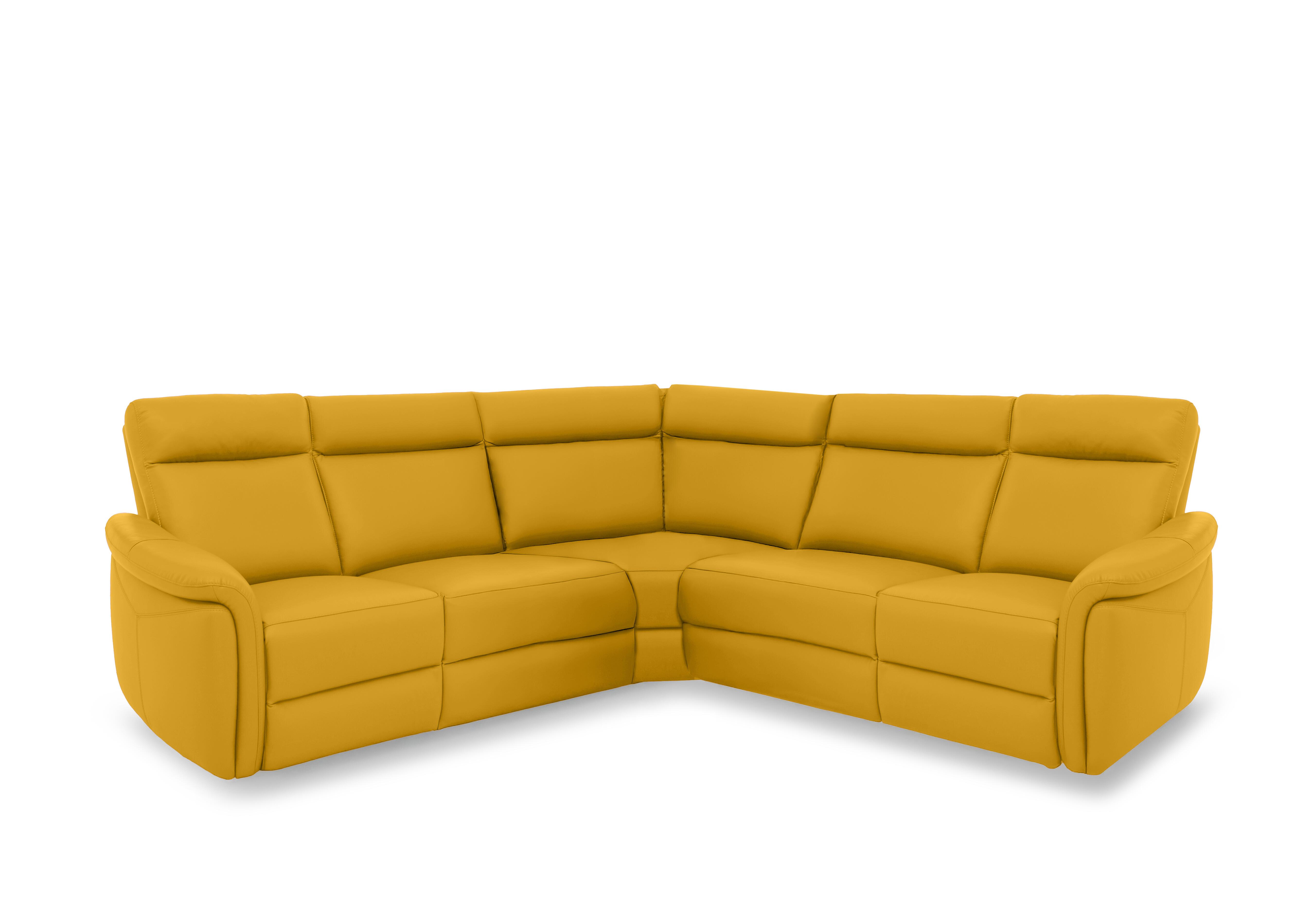 Dublin Leather Large Corner Sofa in Giallo Le-9310 on Furniture Village