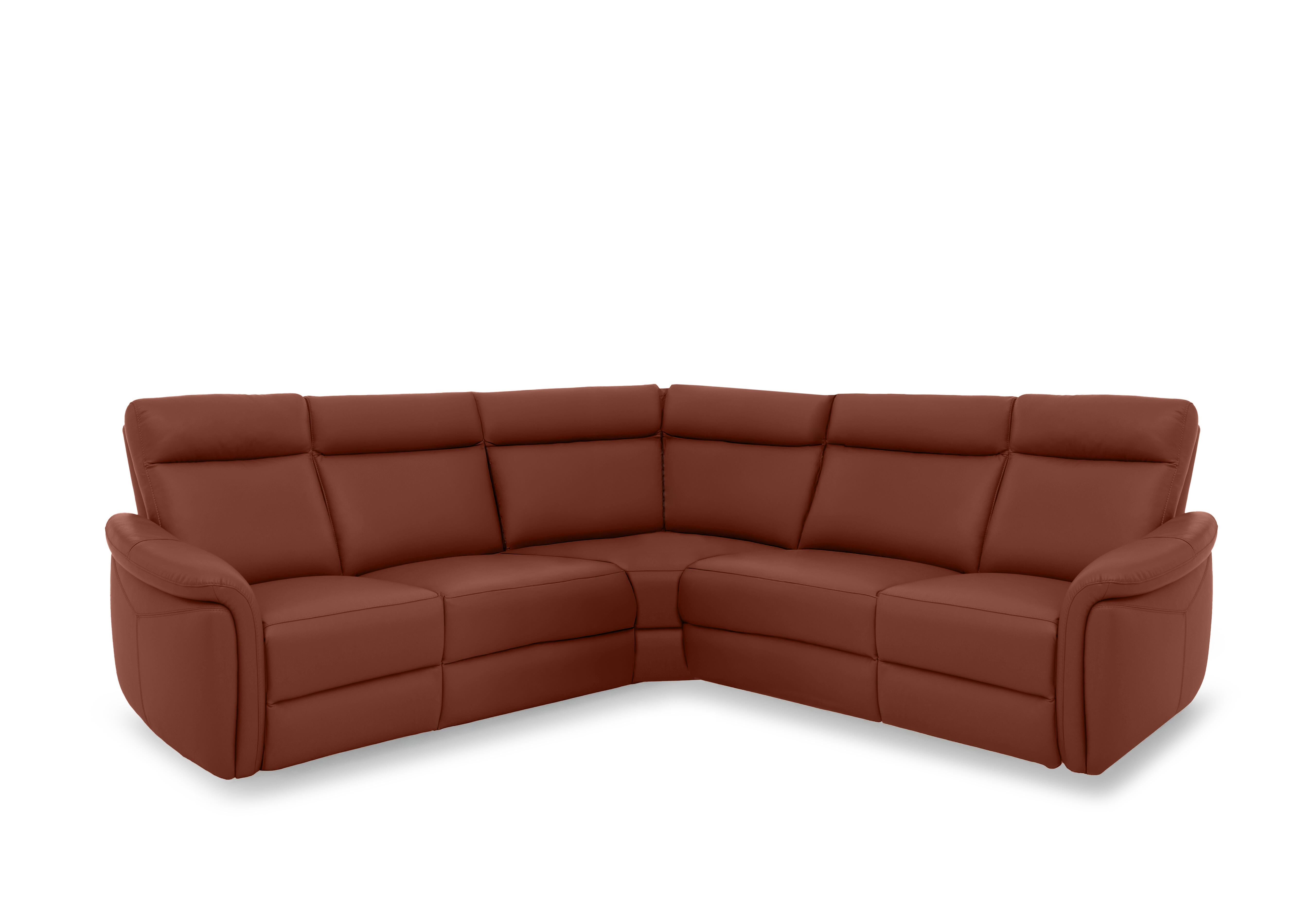 Dublin Leather Large Corner Sofa in Natural Redmaple La-4826 on Furniture Village