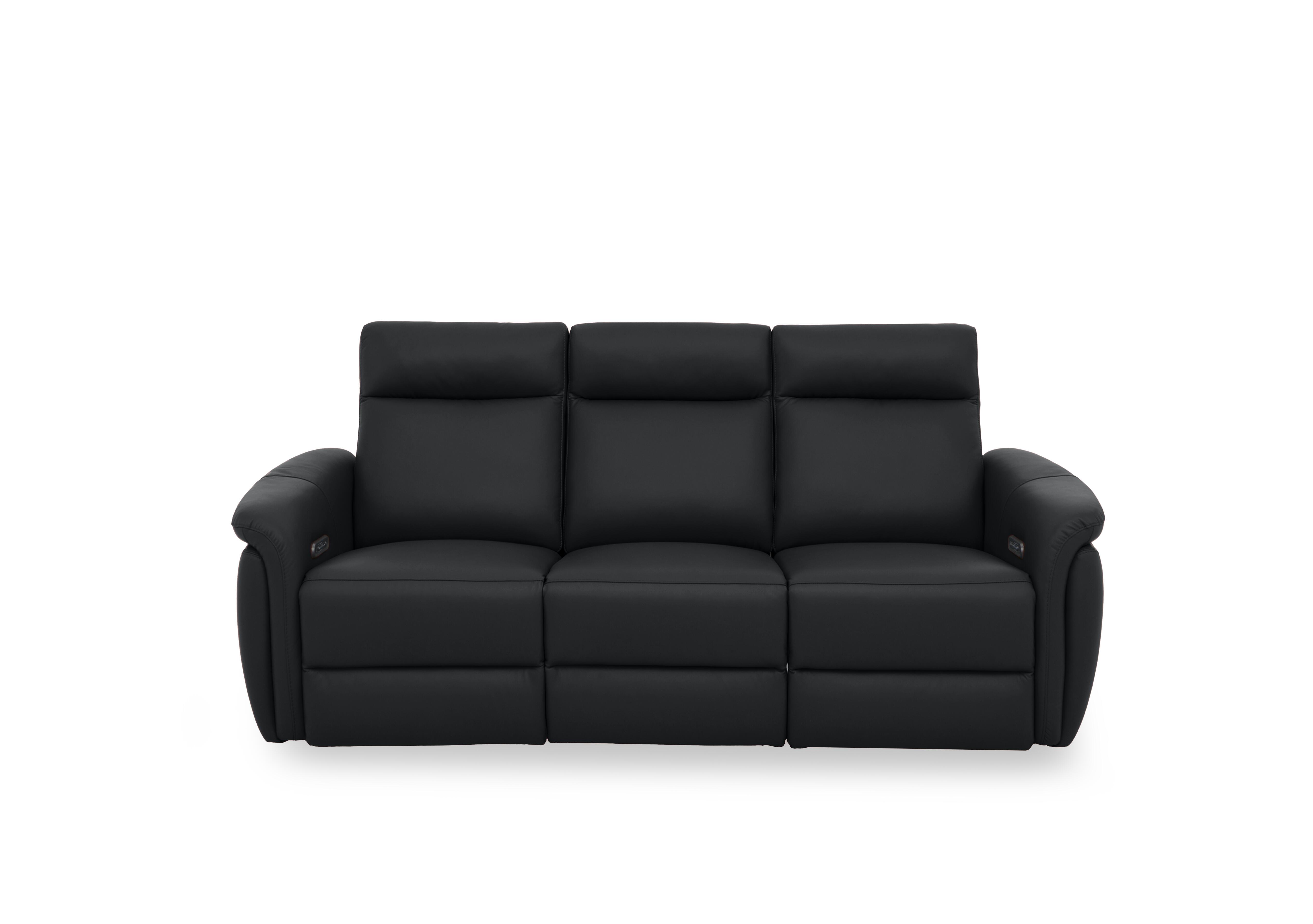 Dublin Leather 3 Seater Power Recliner Sofa with Power Headrests in Natural Black Mica La4820 on Furniture Village