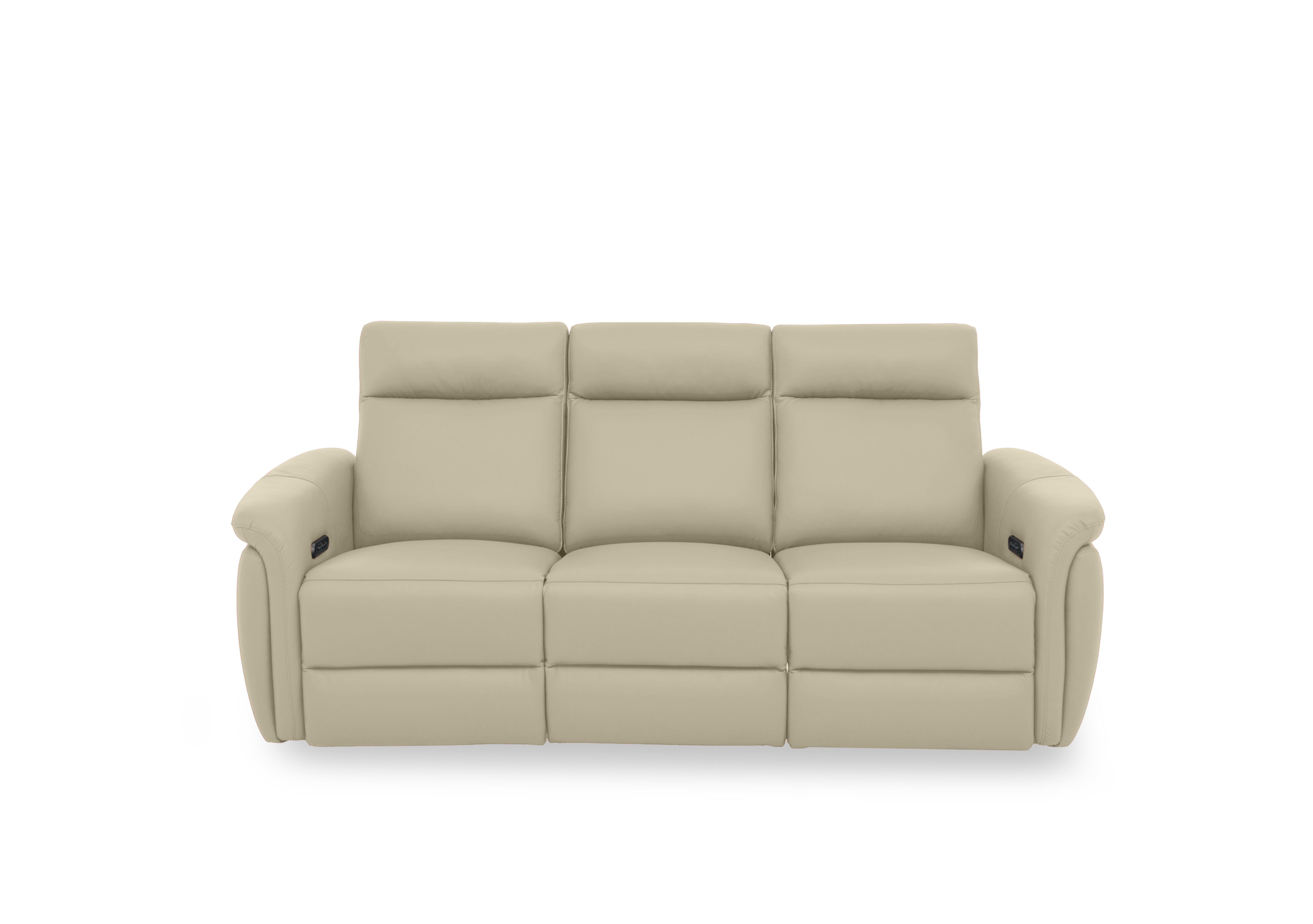Dublin Leather 3 Seater Power Recliner Sofa with Power Headrests in Natural Sand La-4827 on Furniture Village