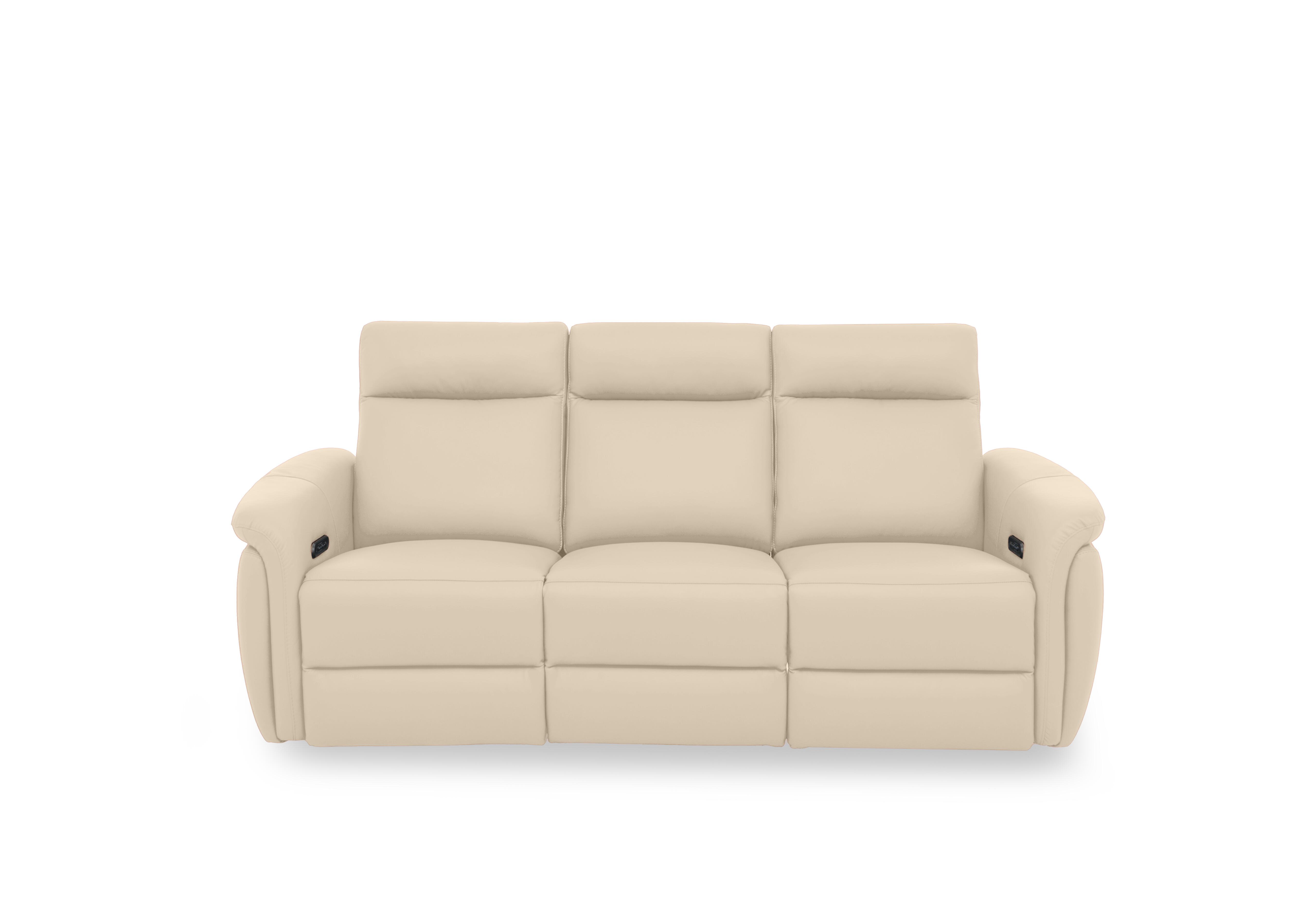 Dublin Leather 3 Seater Power Recliner Sofa with Power Headrests in Stone Lx-6407 on Furniture Village