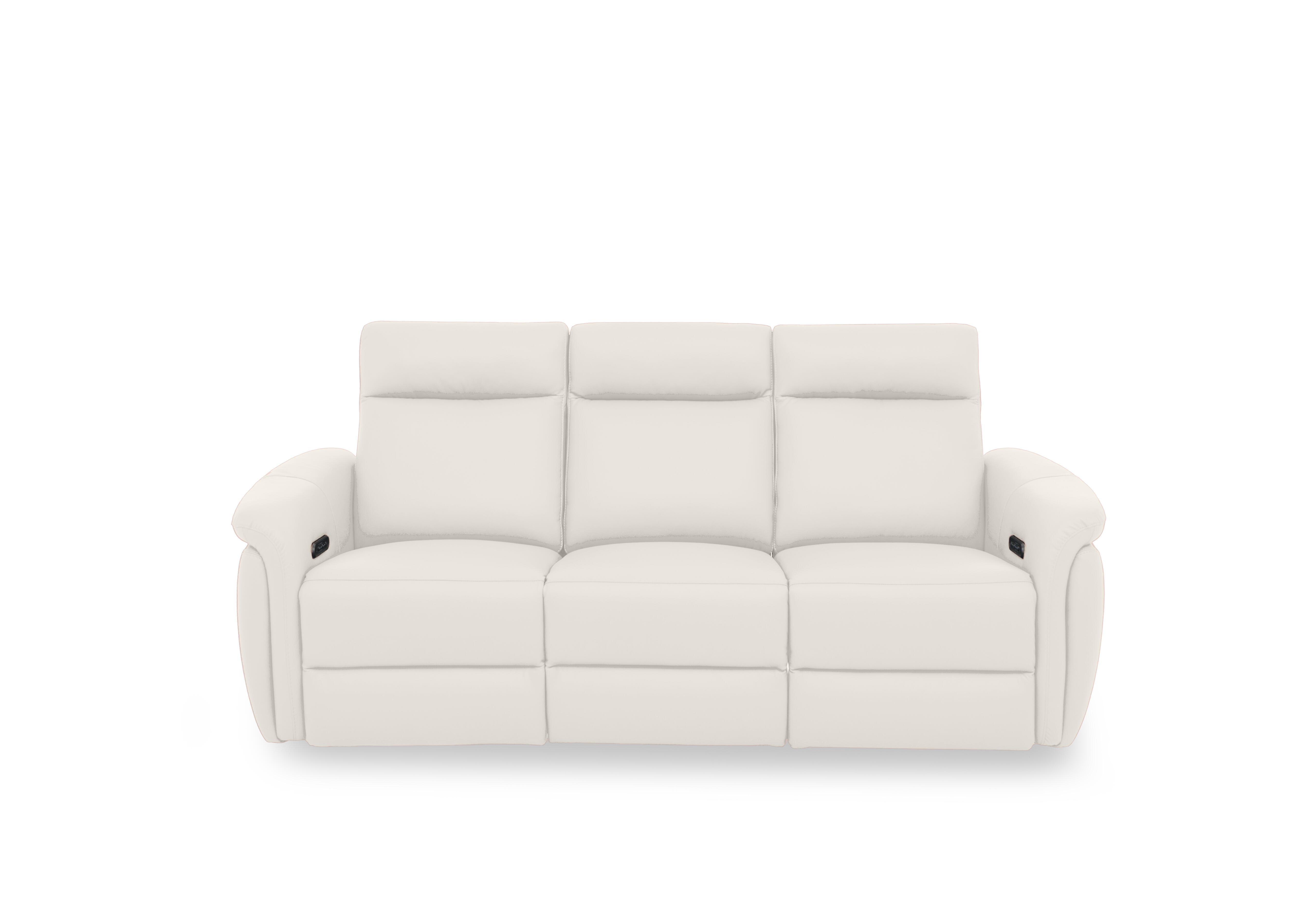 Dublin Leather 3 Seater Power Recliner Sofa with Power Headrests in White Le-9307 on Furniture Village