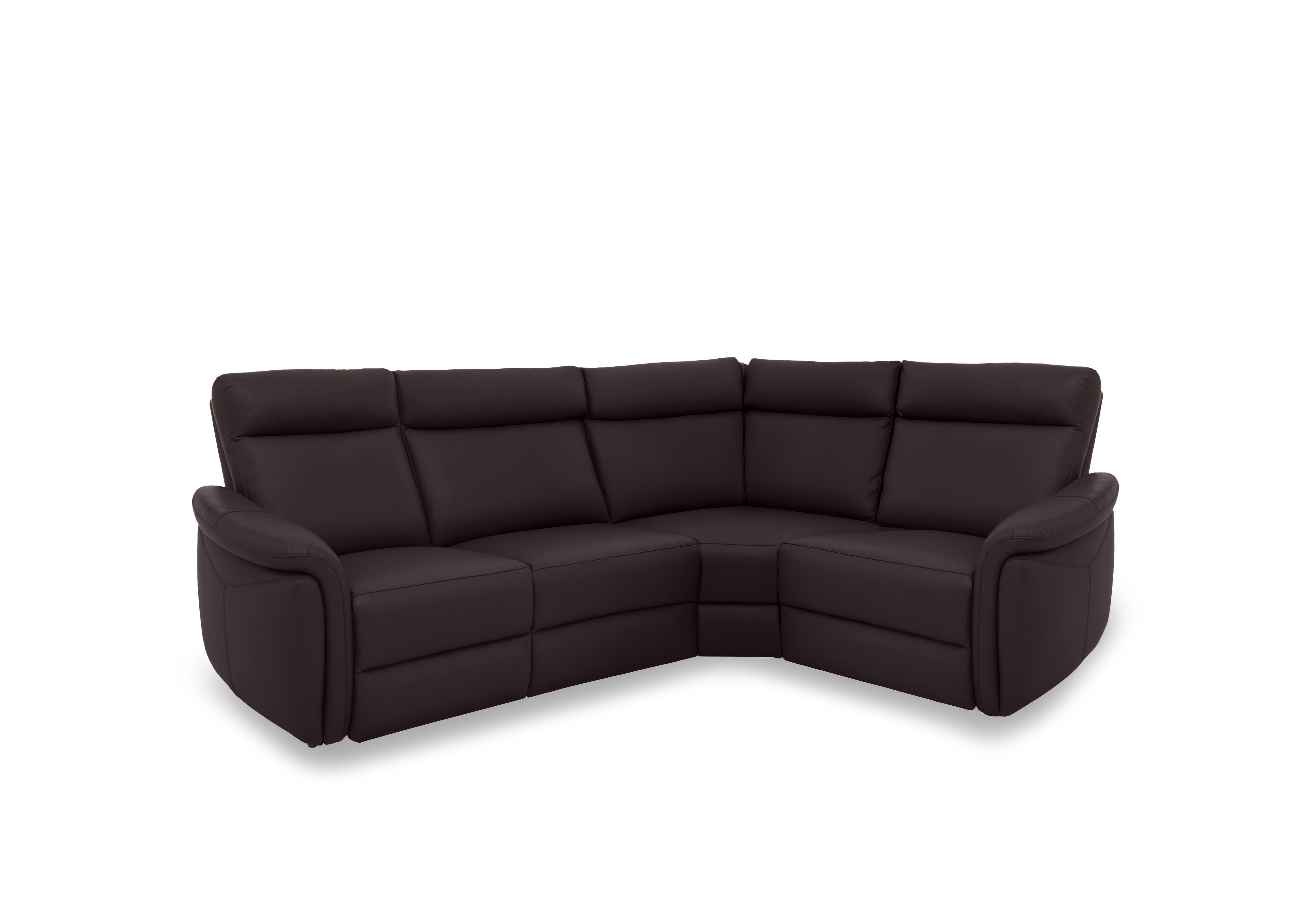 Dublin Leather Power Recliner Corner Sofa with Power Headrests in Espresso Lx-6413 on Furniture Village