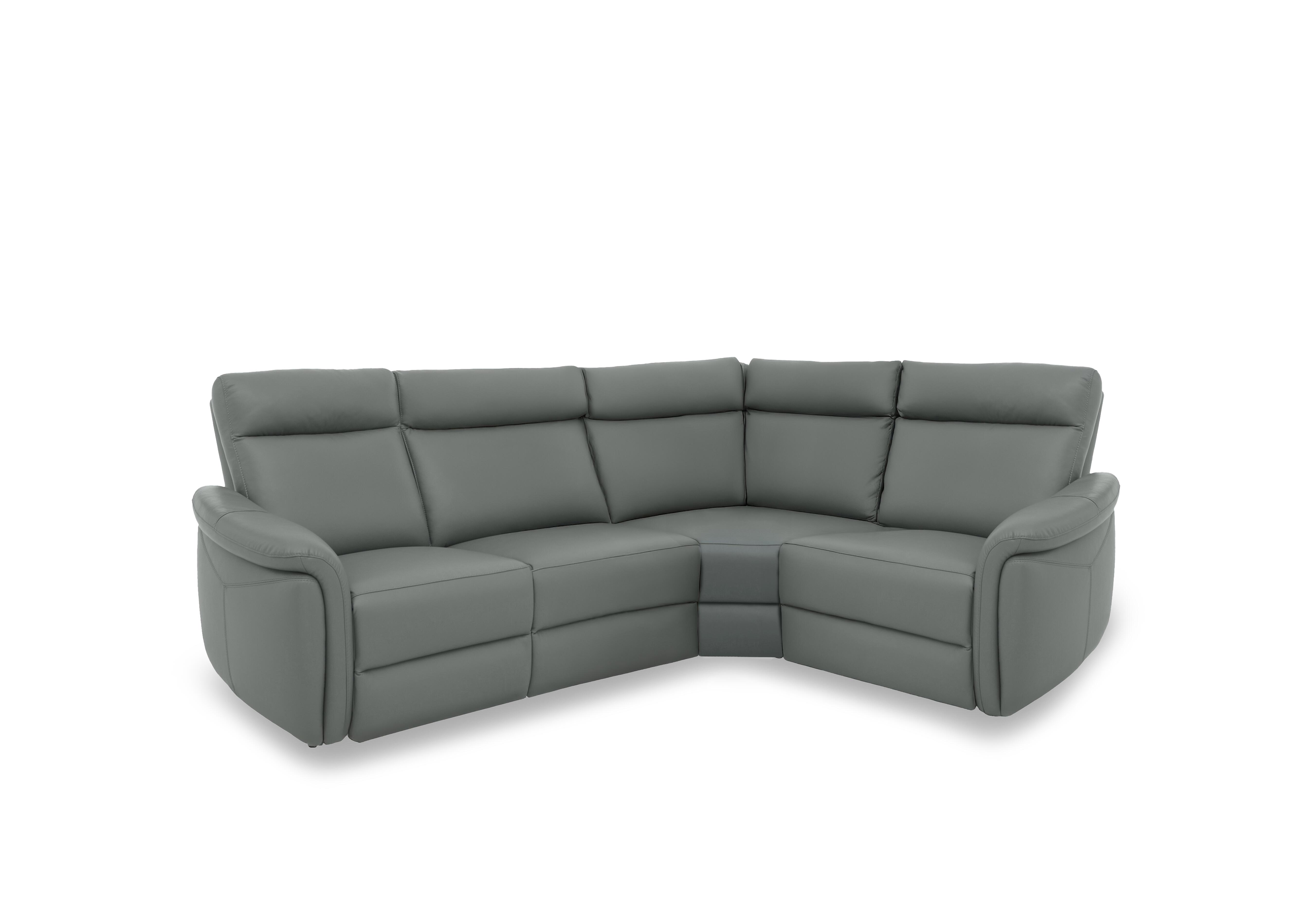 Dublin Leather Power Recliner Corner Sofa with Power Headrests in Natural Ash La-4825 on Furniture Village