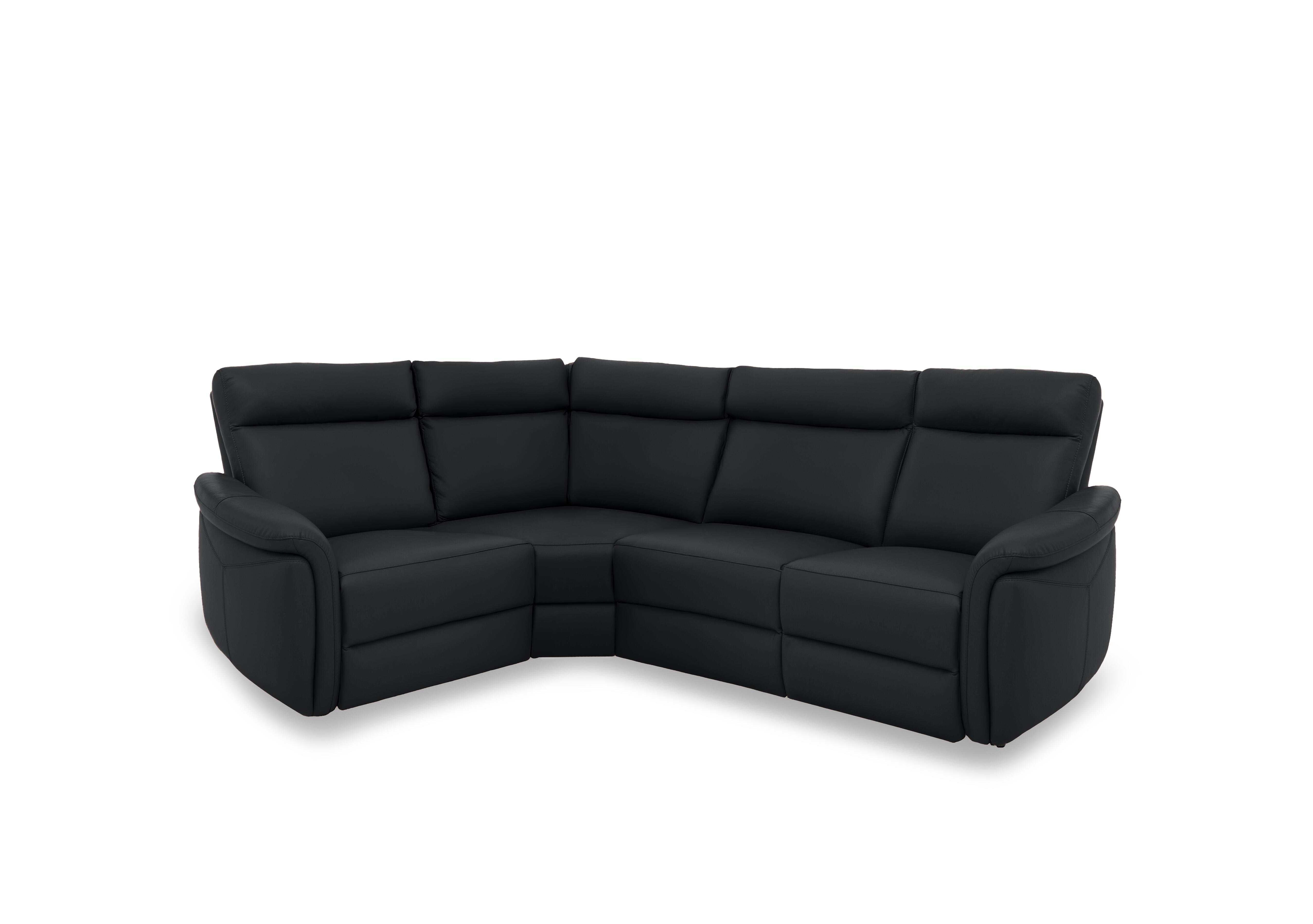 Dublin Leather Power Recliner Corner Sofa with Power Headrests in Natural Black Mica La4820 on Furniture Village