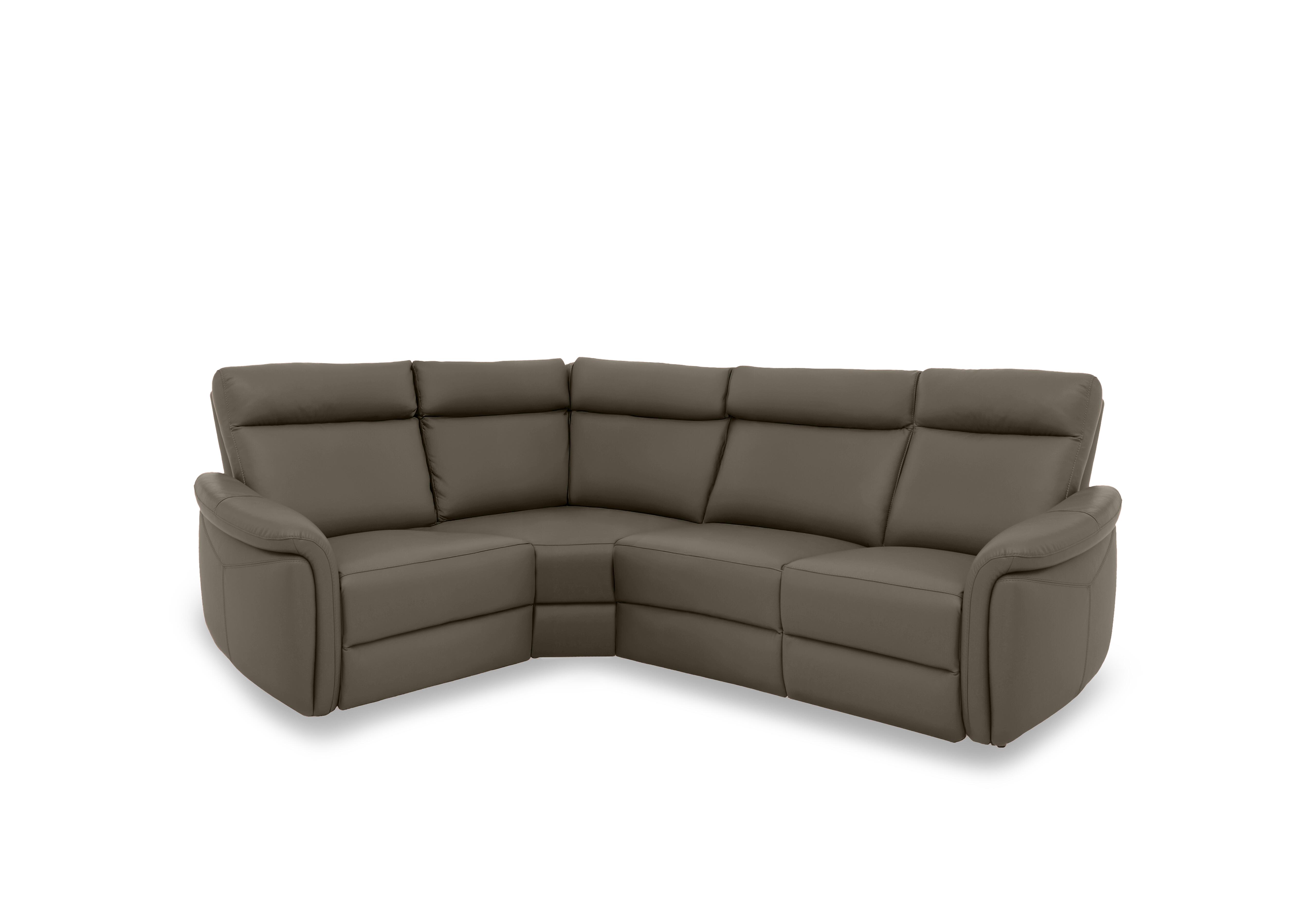 Dublin Leather Power Recliner Corner Sofa with Power Headrests in Natural Olive La-4829 on Furniture Village