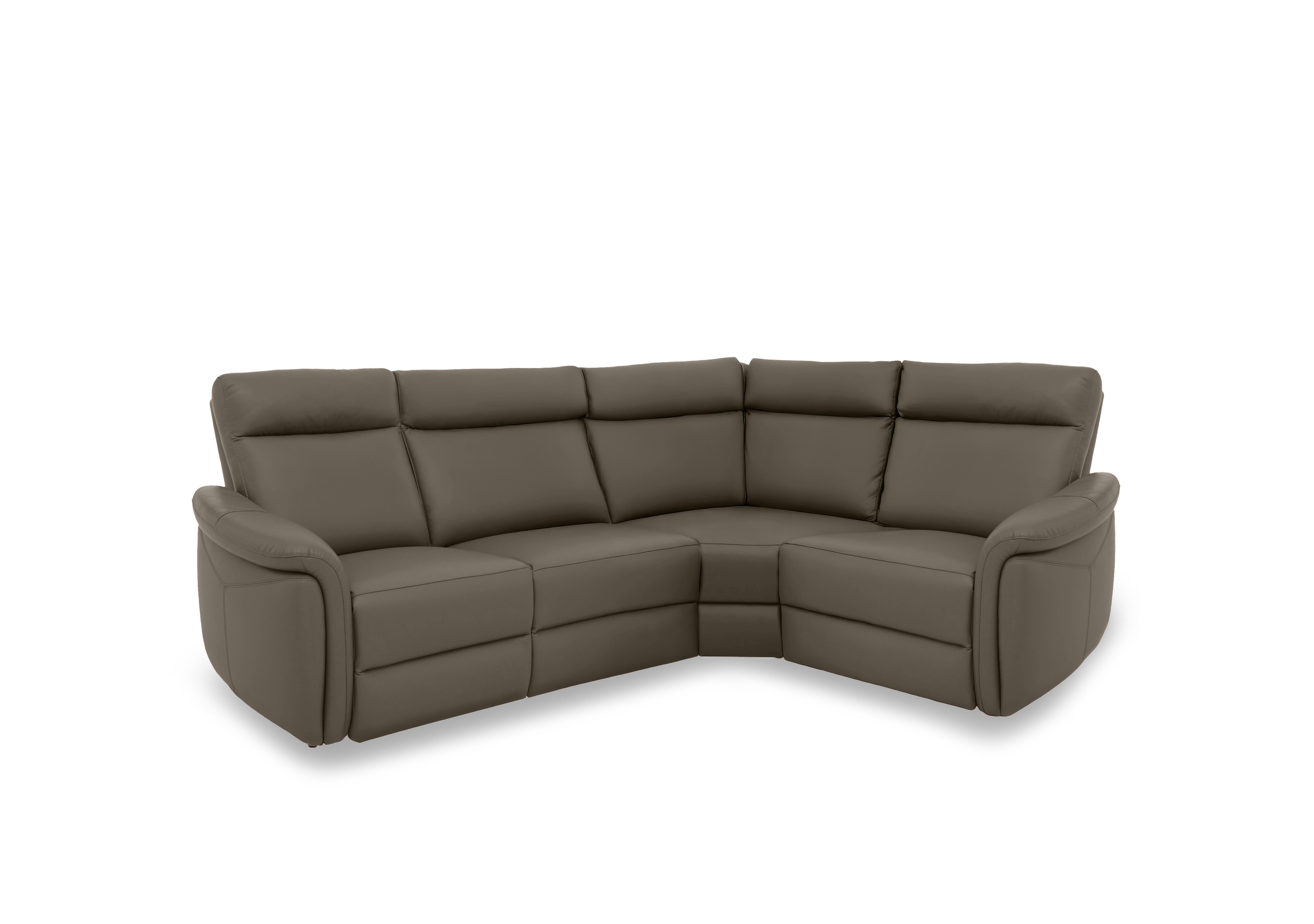 Dublin Leather Power Recliner Corner Sofa with Power Headrests in Natural Olive La-4829 on Furniture Village