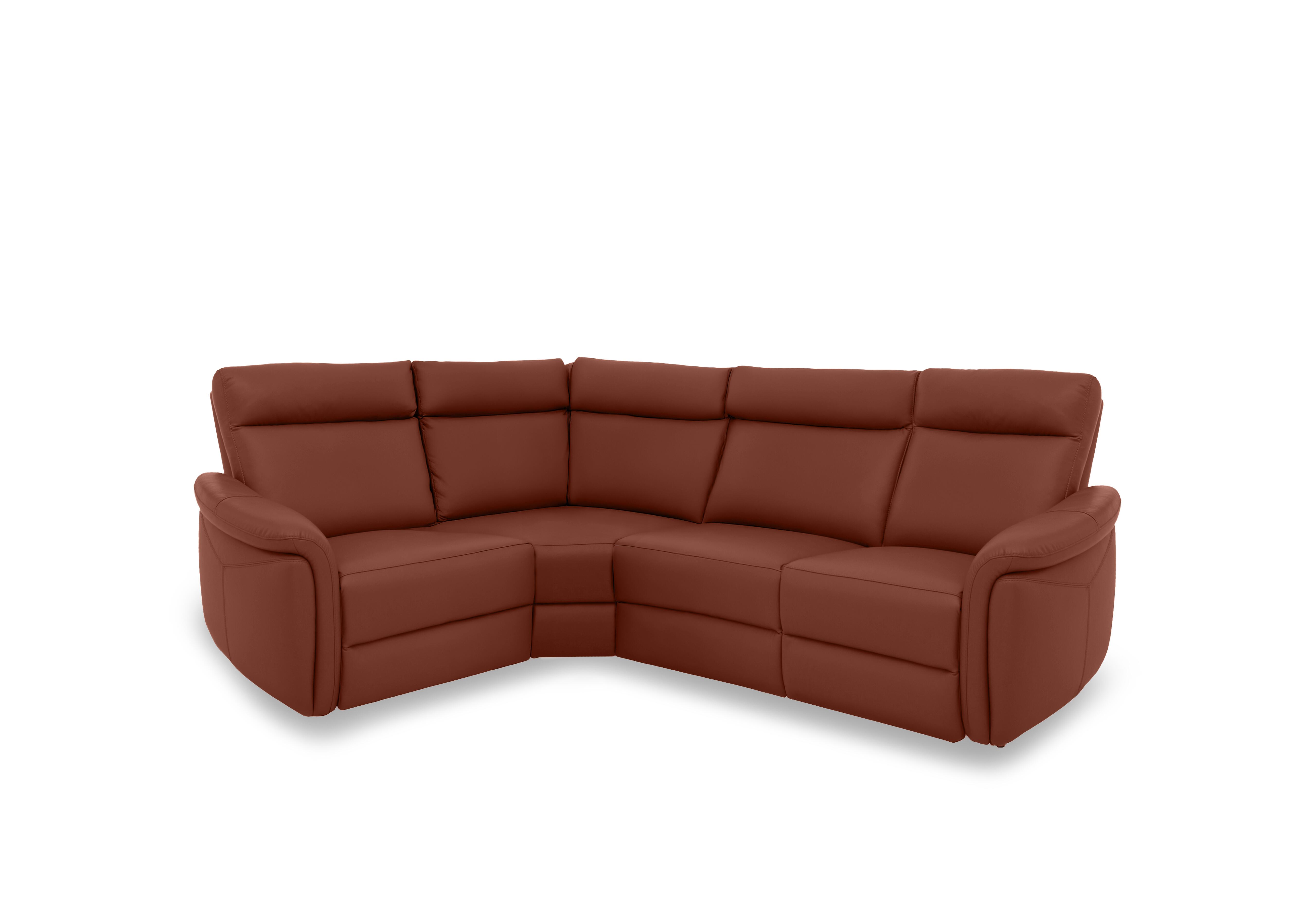 Dublin Leather Power Recliner Corner Sofa with Power Headrests in Natural Redmaple La-4826 on Furniture Village