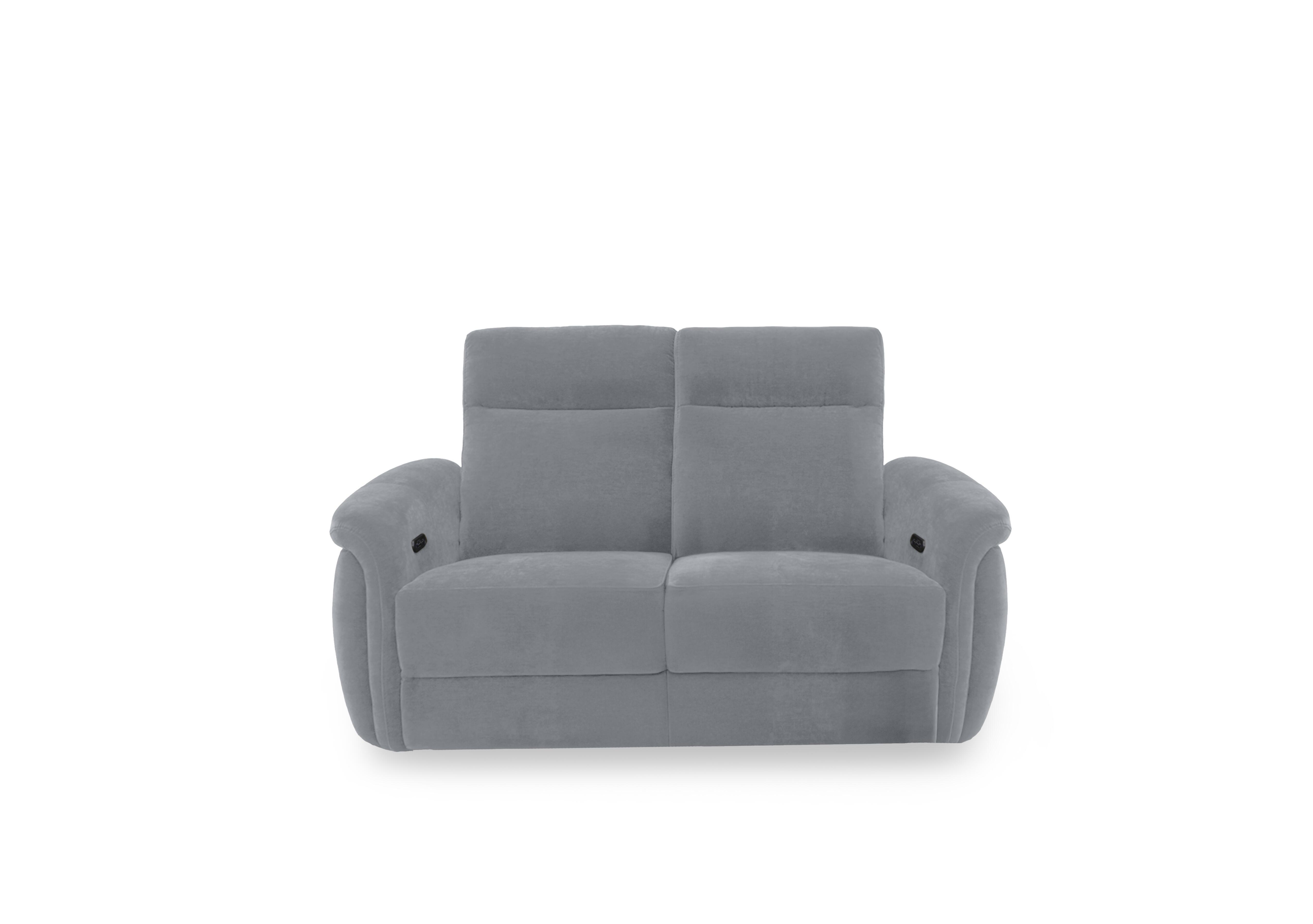 Dublin Fabric 2 Seater Power Recliner Sofa with Power Headrests in Nappe Velvet Grey Nv-0107 on Furniture Village