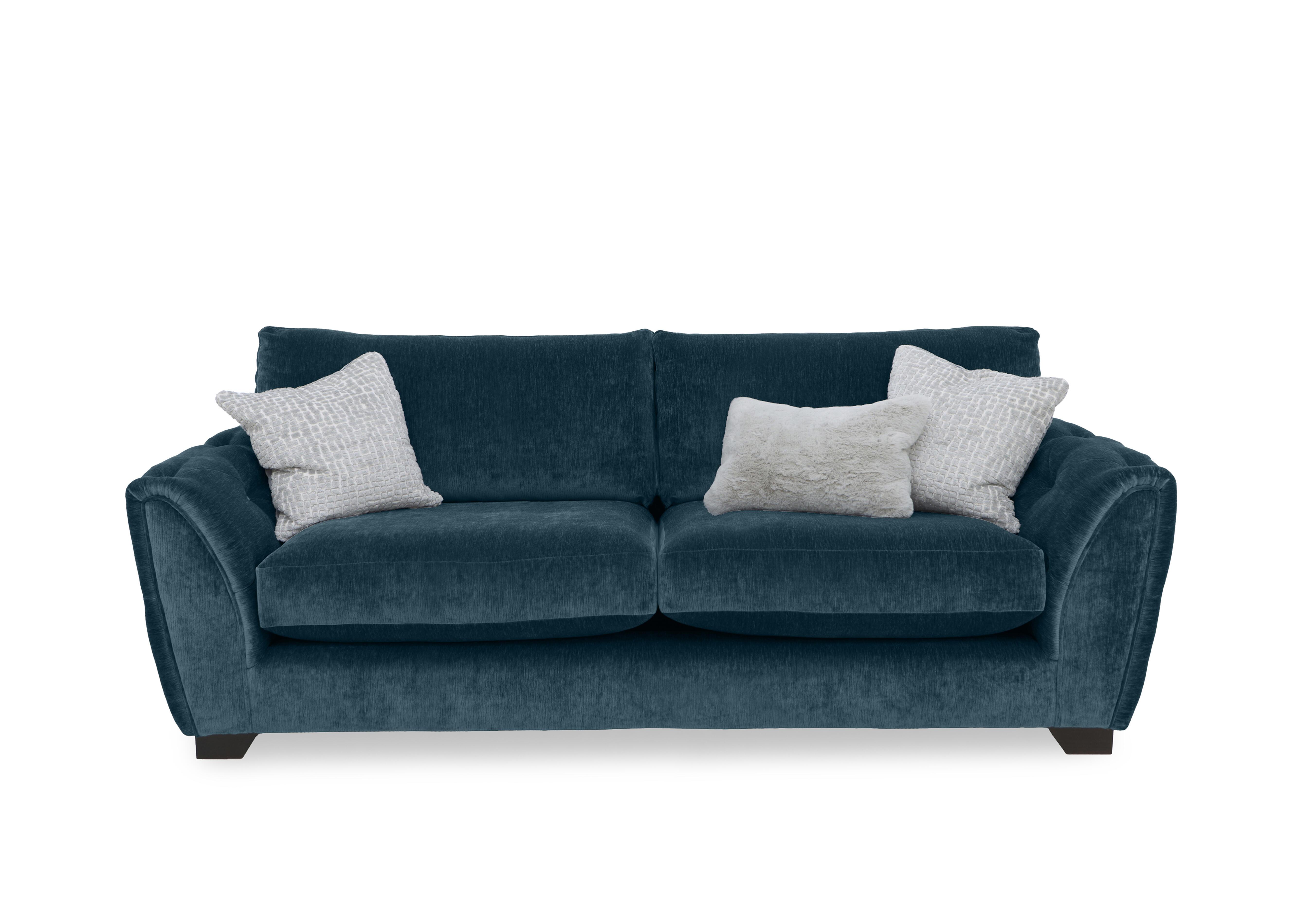 Oh So Glam Aphrodite 3 Seater Sofa in California Steel Blue Dw Ft on Furniture Village