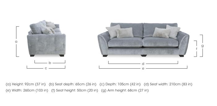 Aphrodite 4 Seater Split Frame Sofa in  on Furniture Village