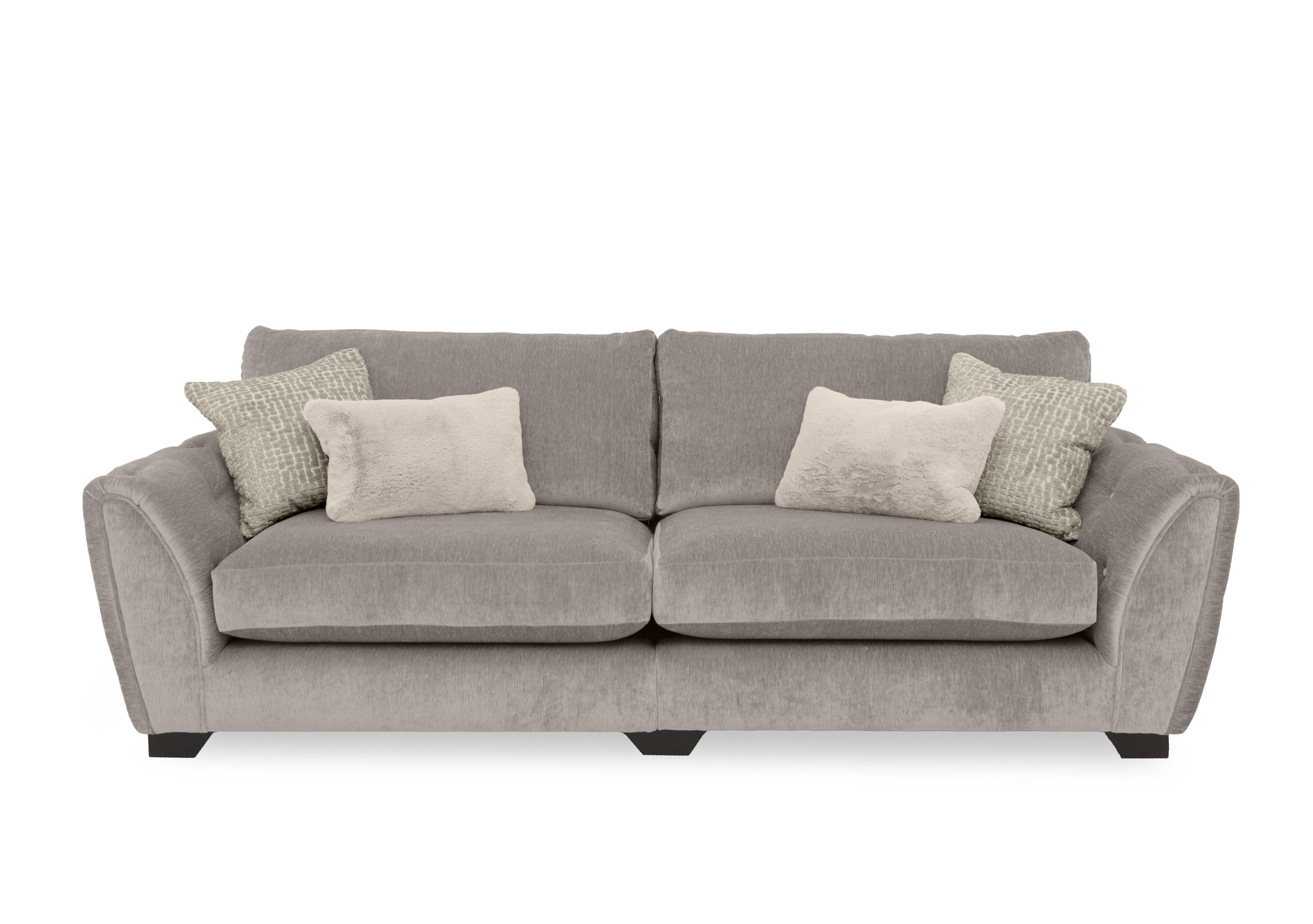 Oh So Glam Aphrodite 4 Seater Split Frame Sofa in California Cobblestone Dw Ft on Furniture Village