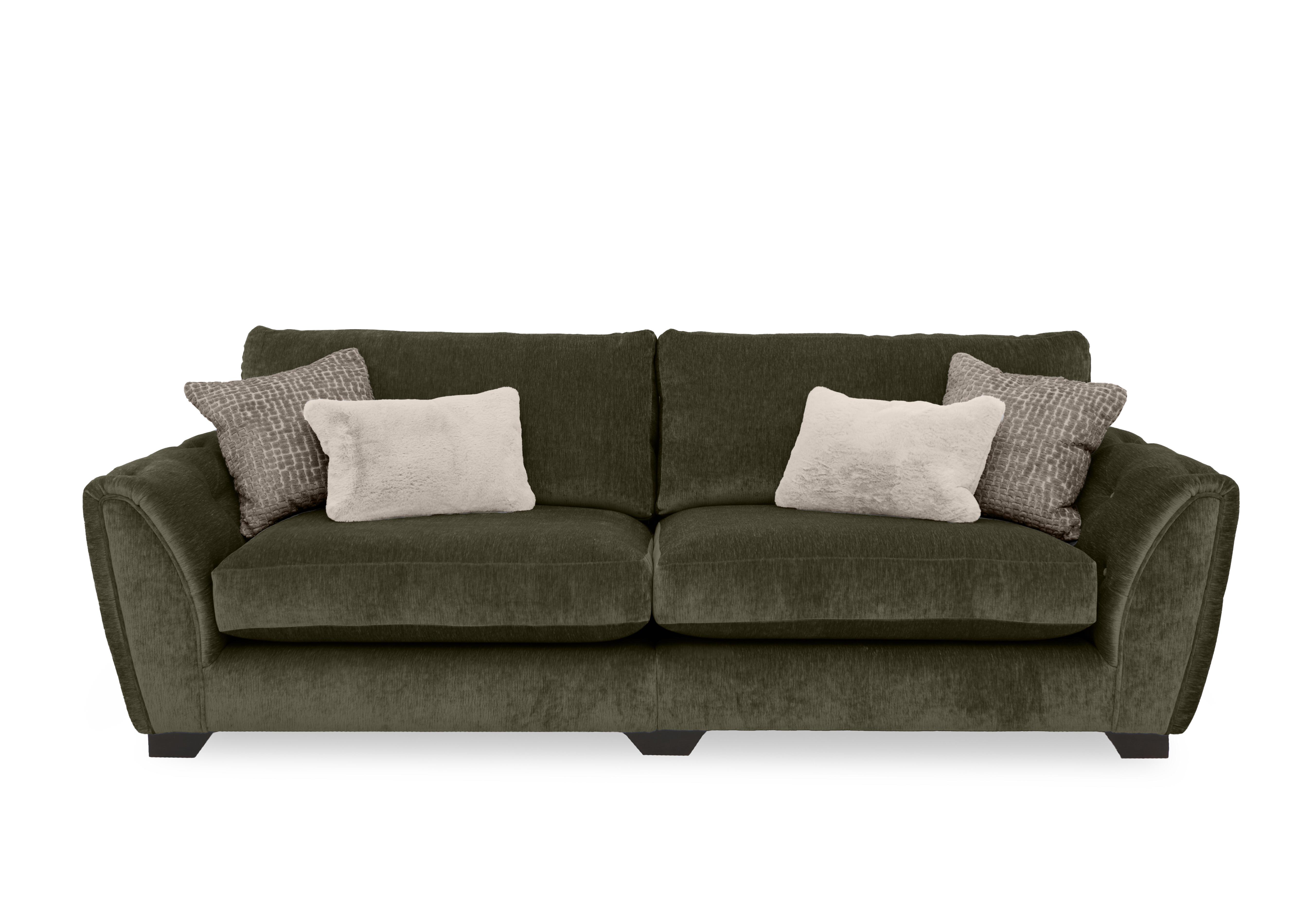 Oh So Glam Aphrodite 4 Seater Split Frame Sofa in California Olive Dw Ft on Furniture Village
