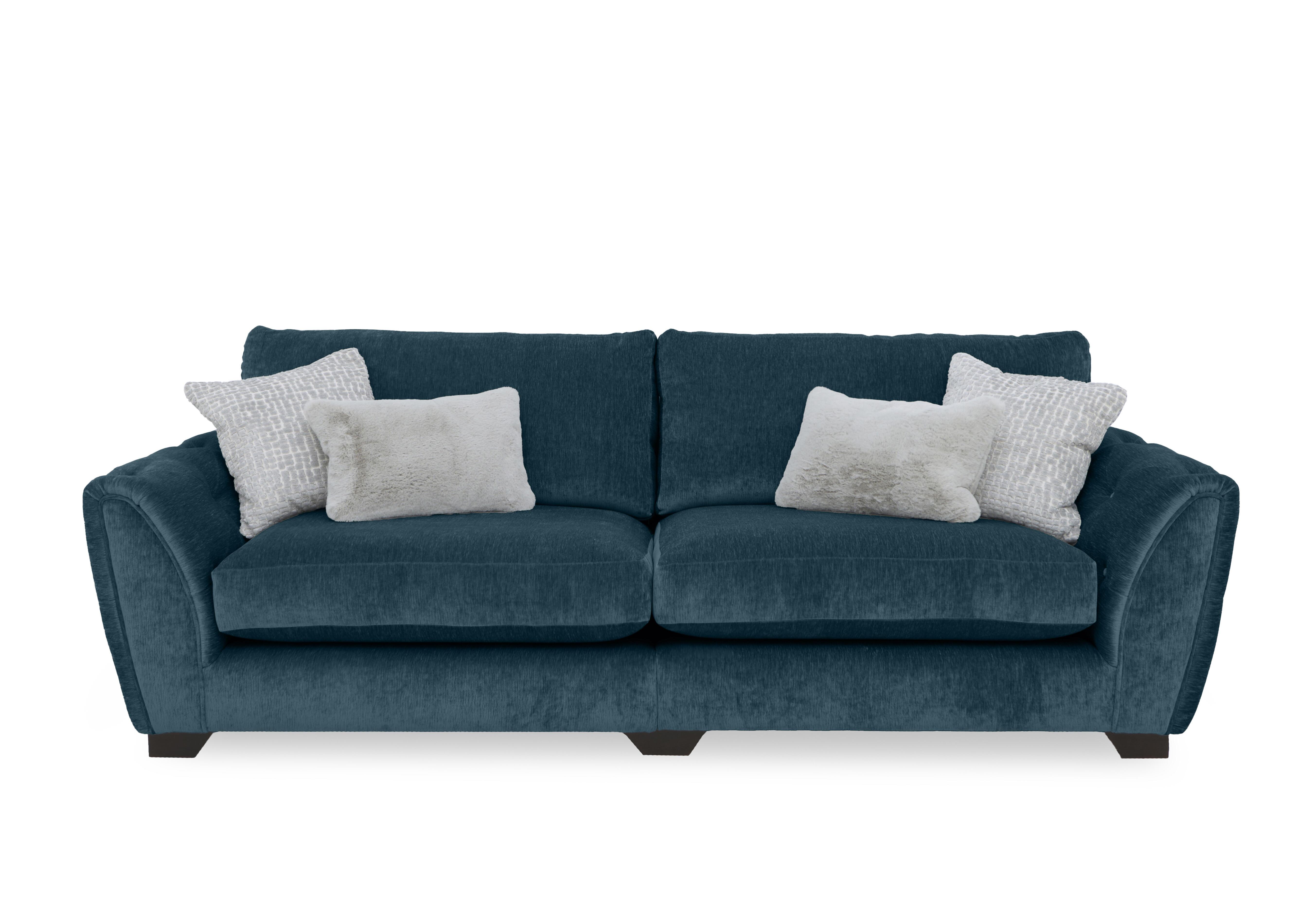 Aphrodite 4 Seater Split Frame Sofa in California Steel Blue Dw Ft on Furniture Village