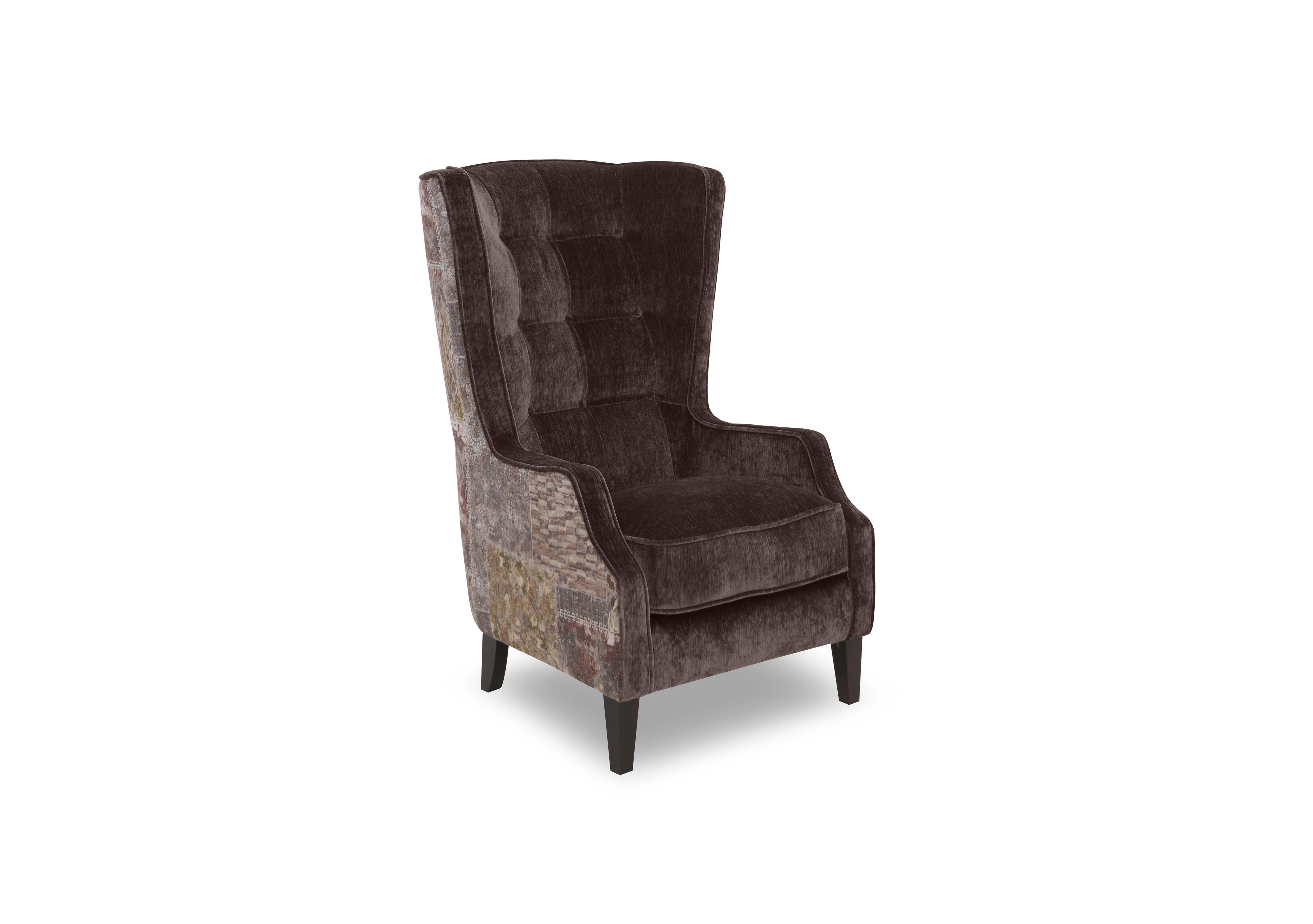Garland Patterned Accent Chair in Cali Brown-Avi Heritage Dw Ft on Furniture Village