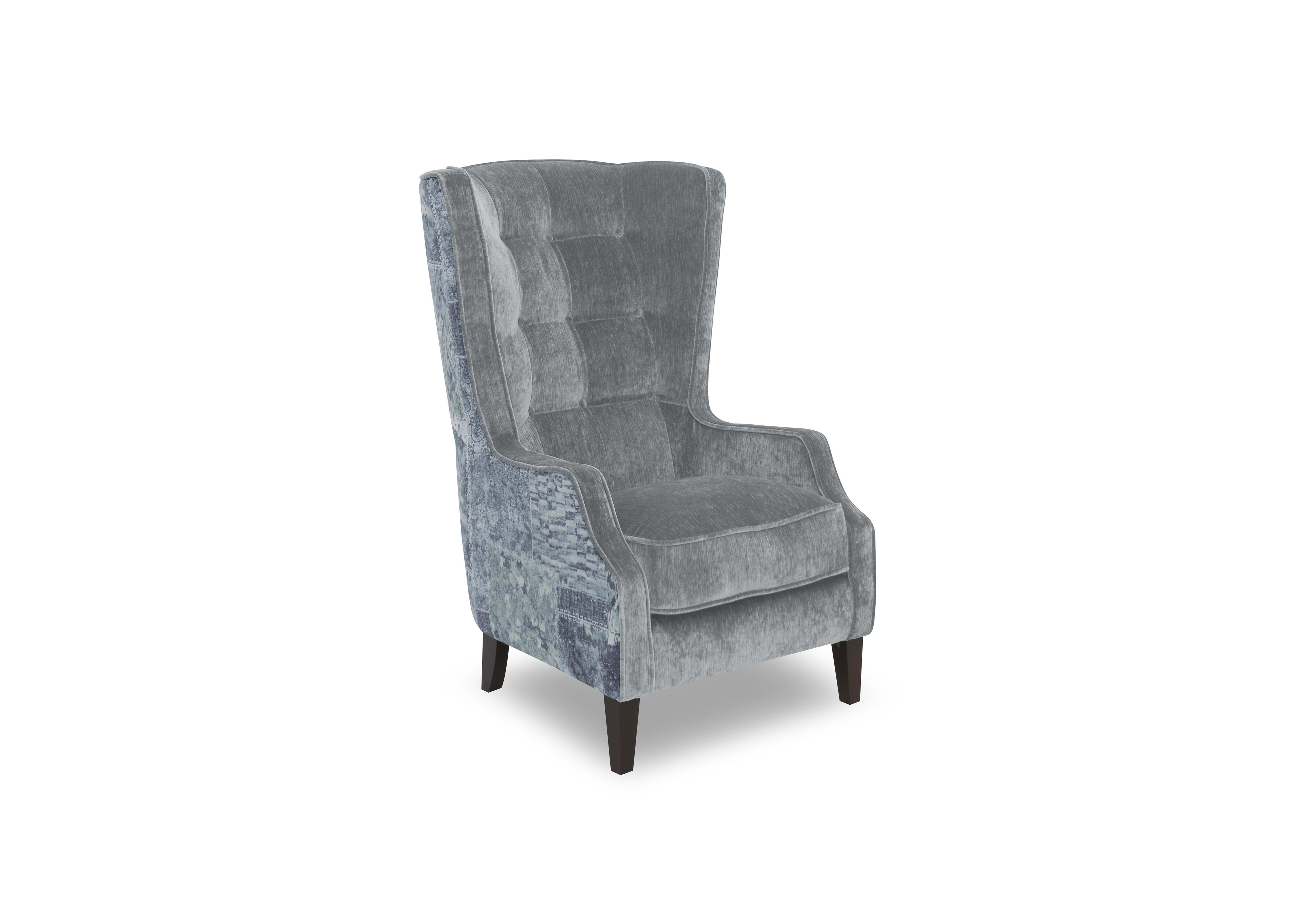 Garland Patterned Accent Chair in Cali Mist-Avi Steel Dw Ft on Furniture Village