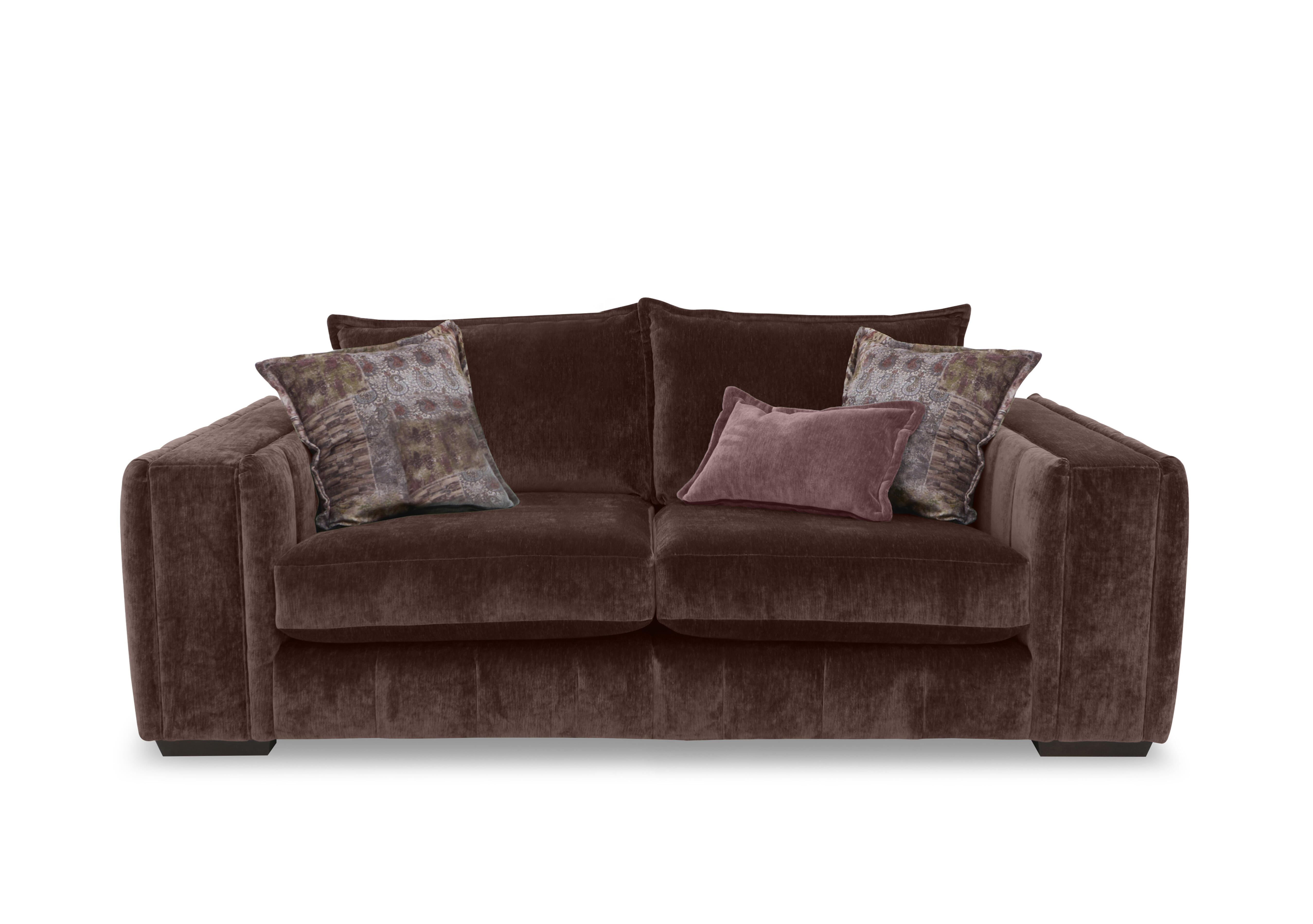 Oh So Glam Garland 3 Seater Sofa in California Brown Dw Ft on Furniture Village