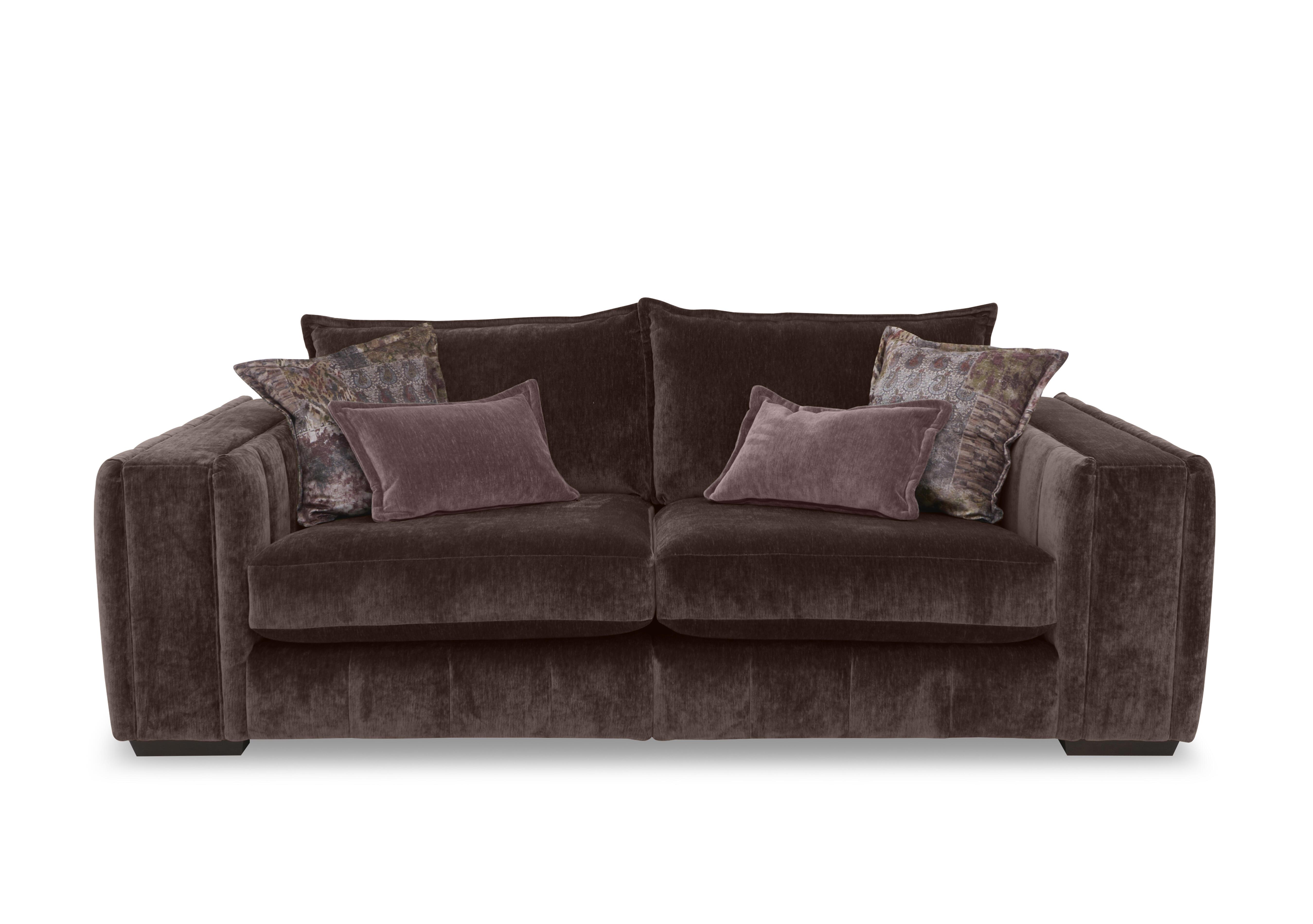 Oh So Glam Garland 4 Seater Split Frame Sofa in California Brown Dw Ft on Furniture Village