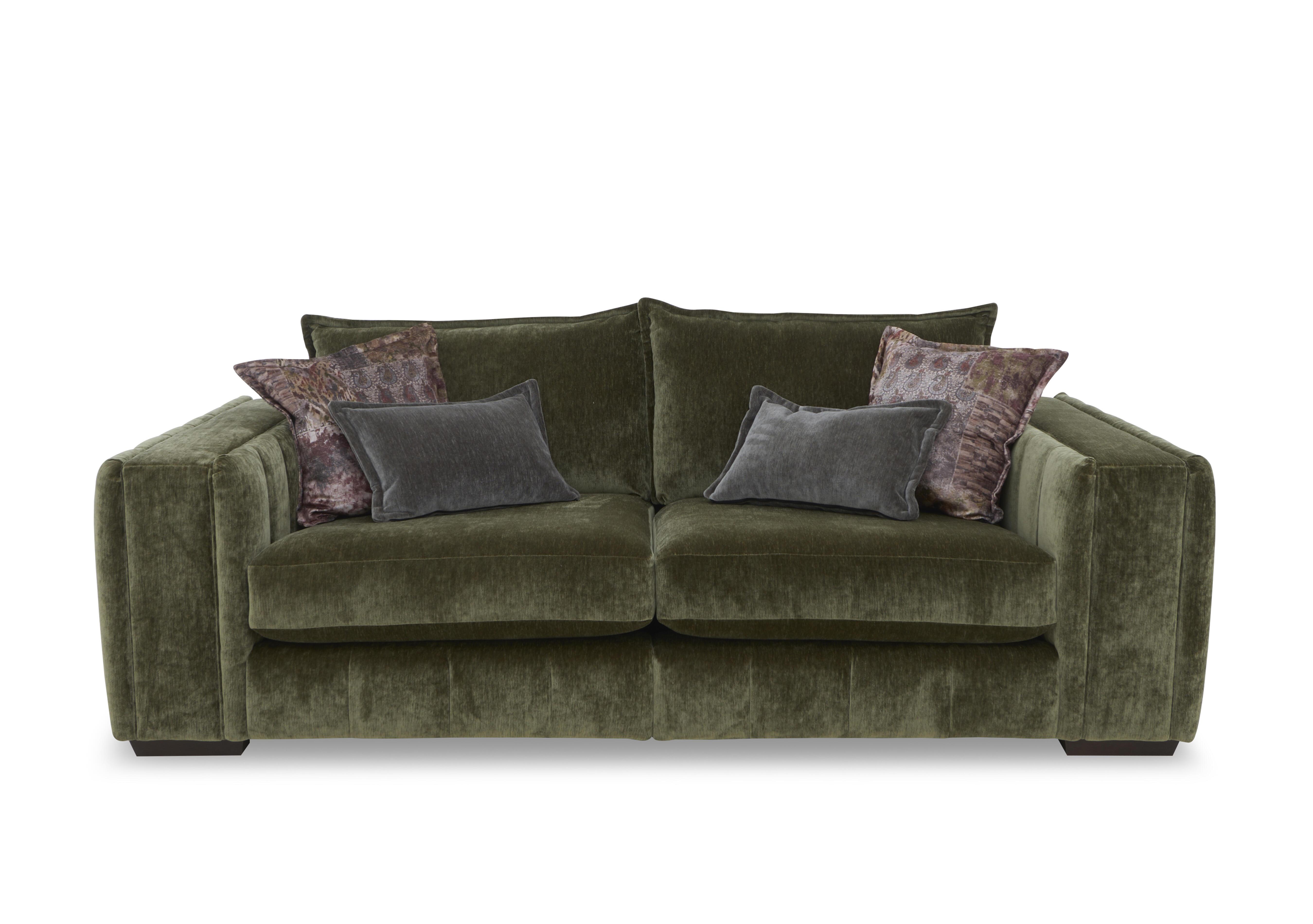 Oh So Glam Garland 4 Seater Split Frame Sofa in California Olive Dw Ft on Furniture Village
