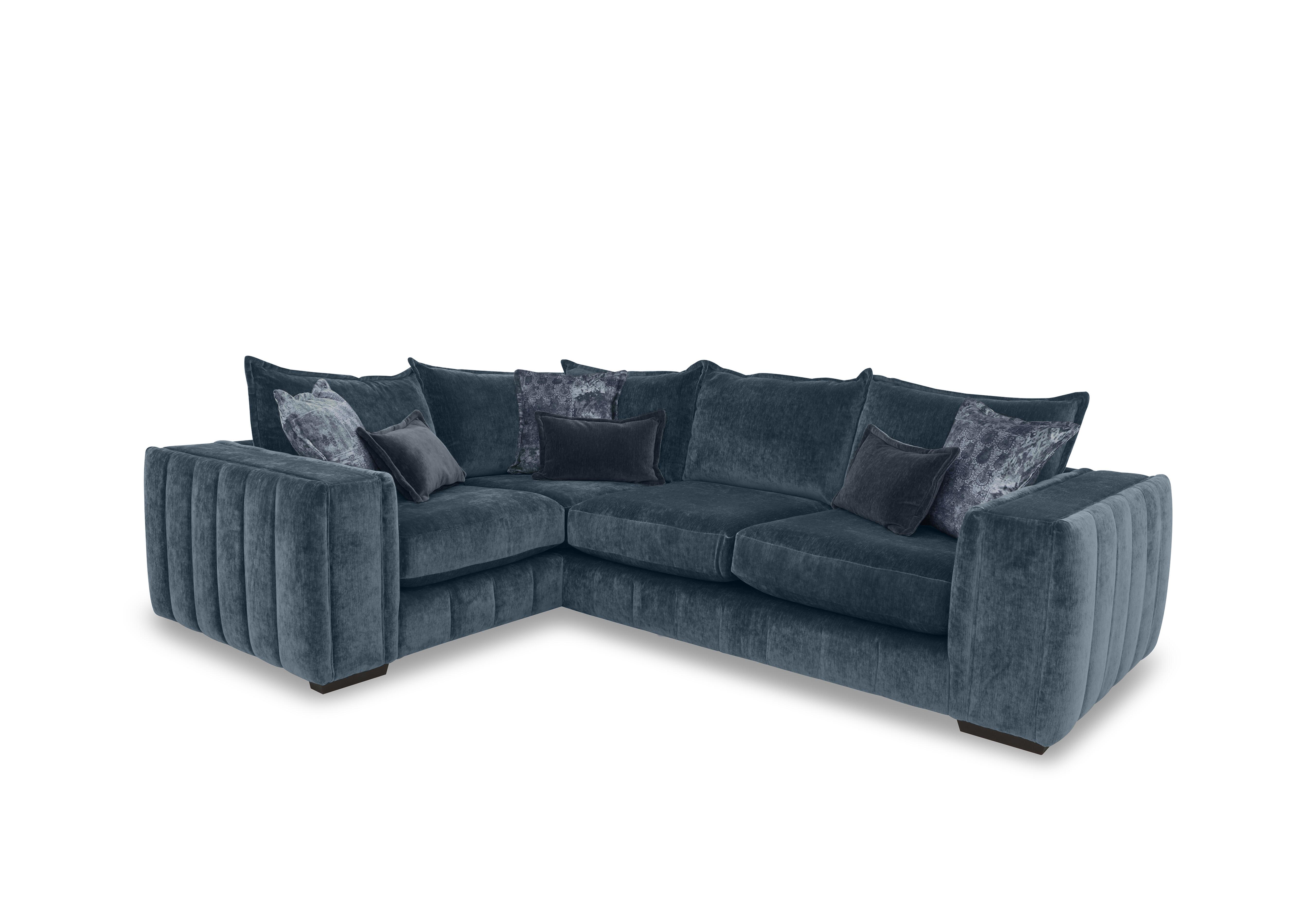Oh So Glam Garland Corner Sofa in California Steel Blue Dw Ft on Furniture Village