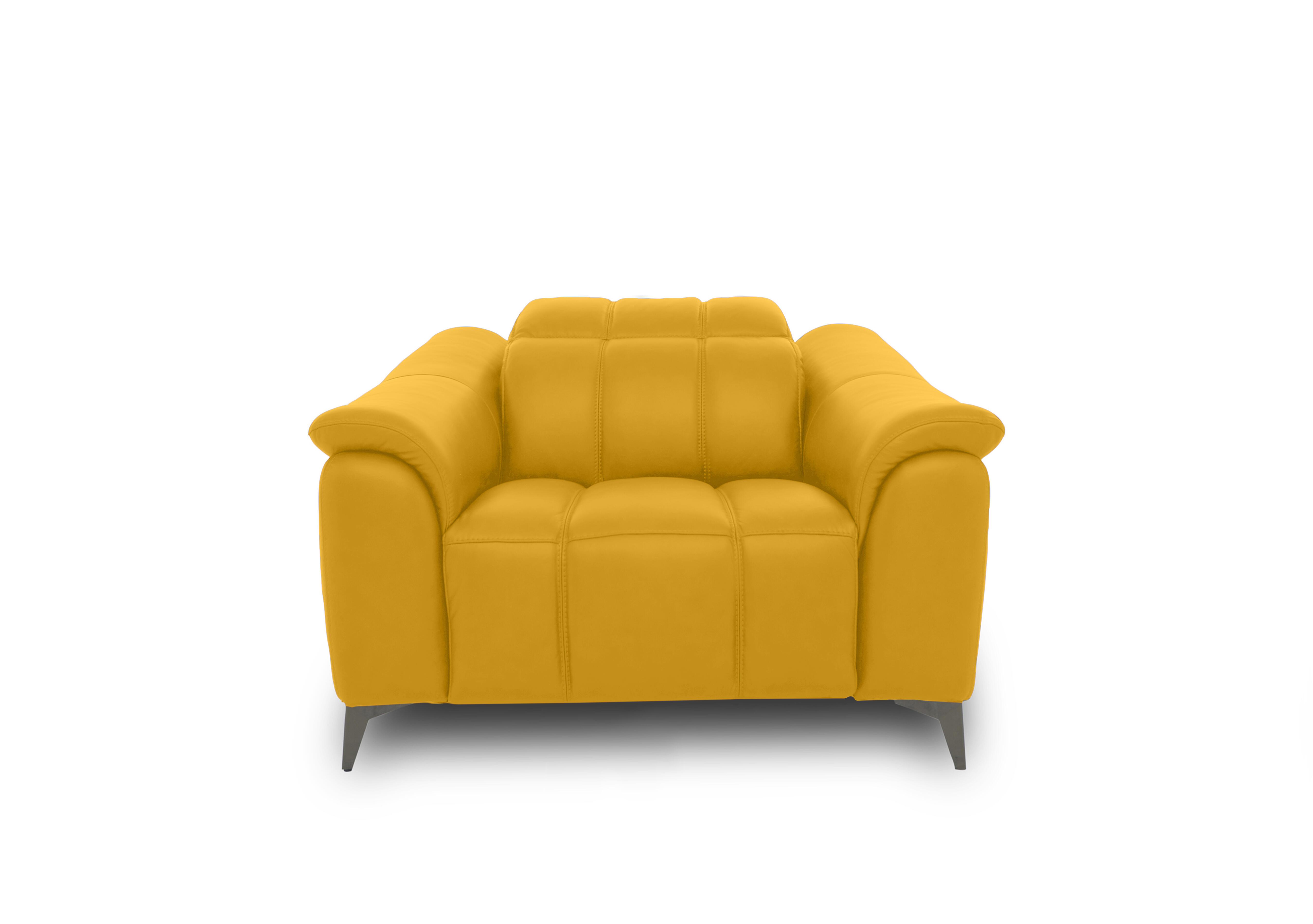 Angelo Leather Power Recliner Chair with Power Headrest in Giallo Le-9310 on Furniture Village