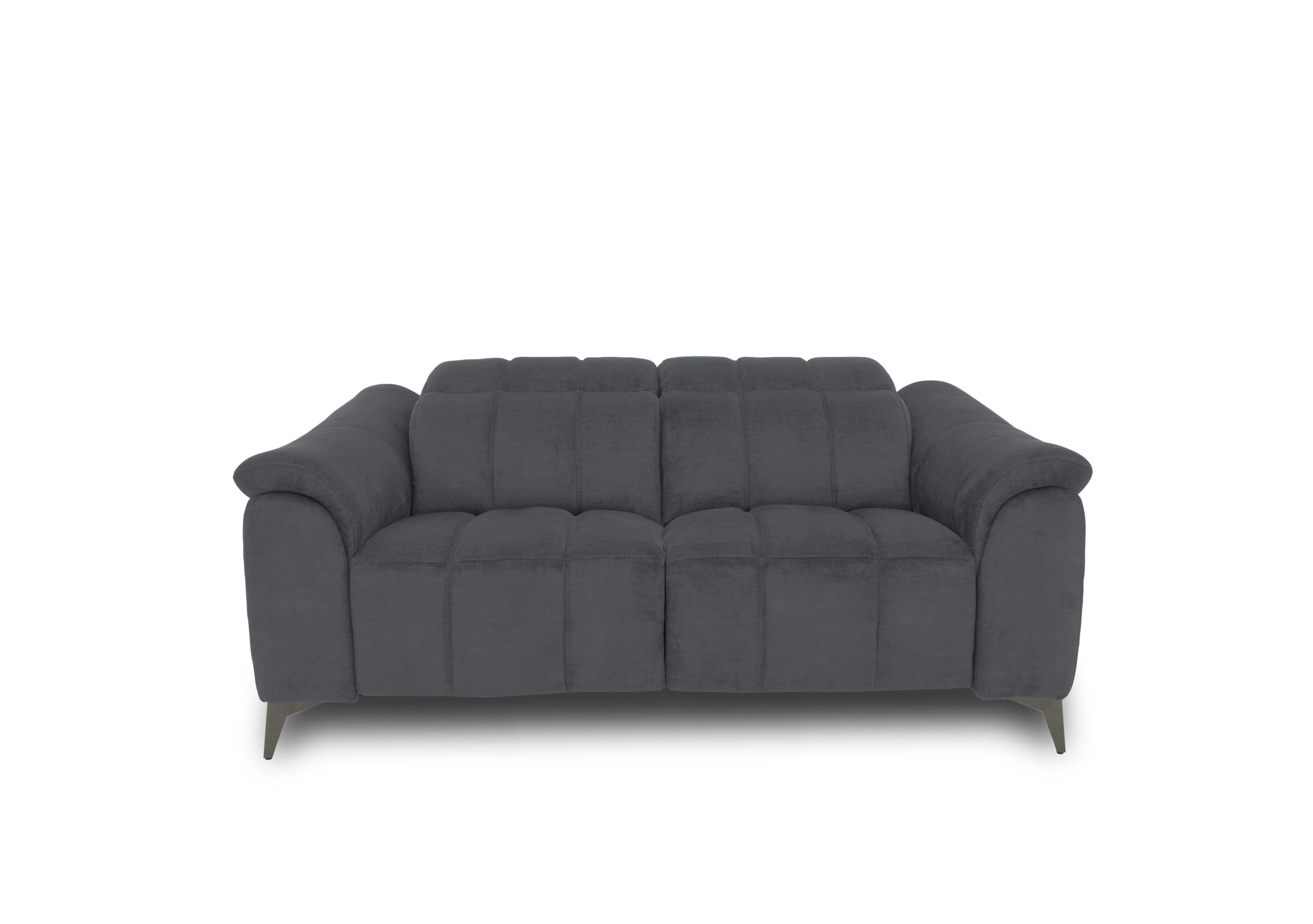 Angelo Fabric 2 Seater Power Recliner Sofa with Power Headrest in Nappe Velvet Dark Grey Nv-0106 on Furniture Village