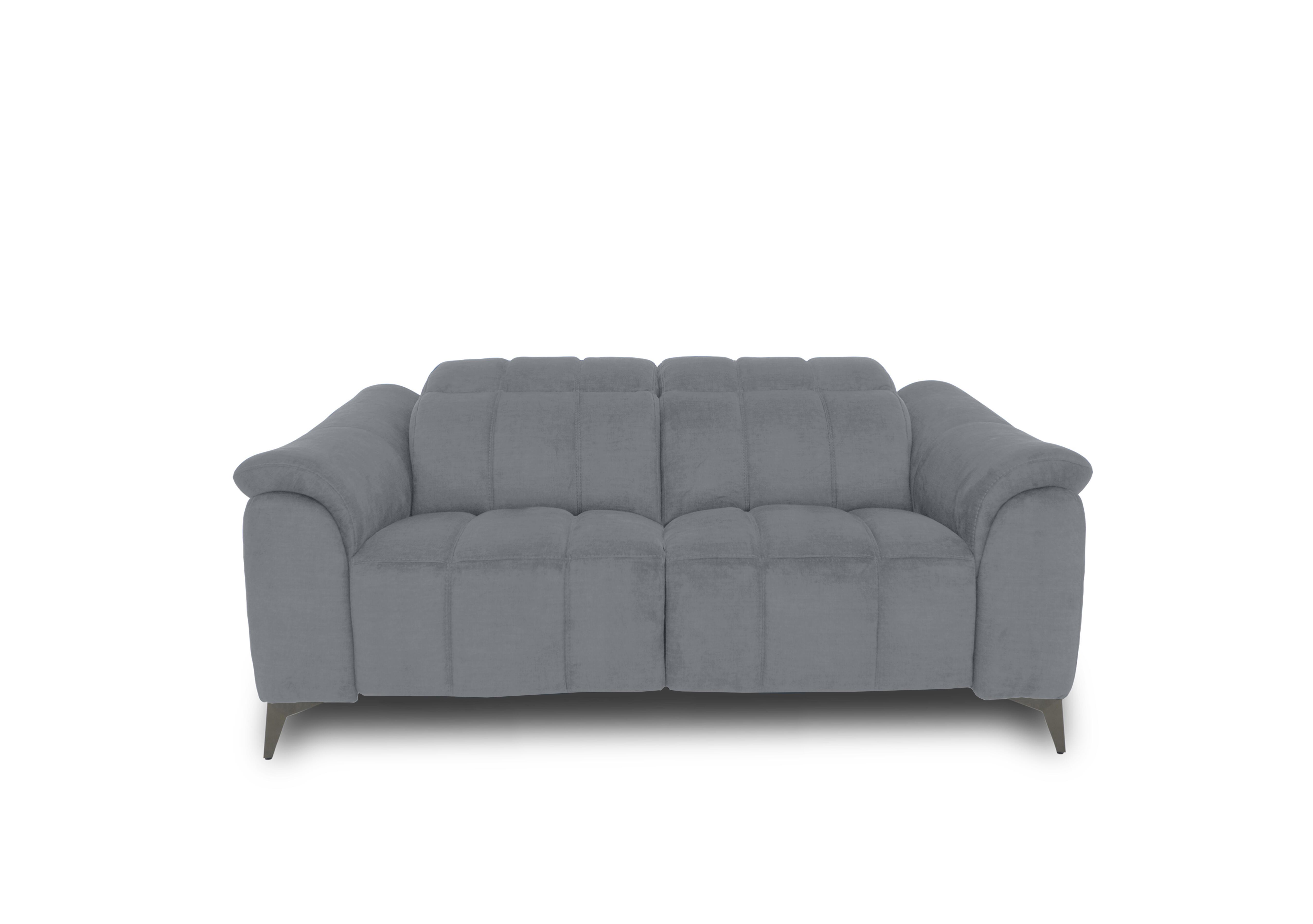 Angelo Fabric 2 Seater Power Recliner Sofa with Power Headrest in Nappe Velvet Grey Nv-0107 on Furniture Village