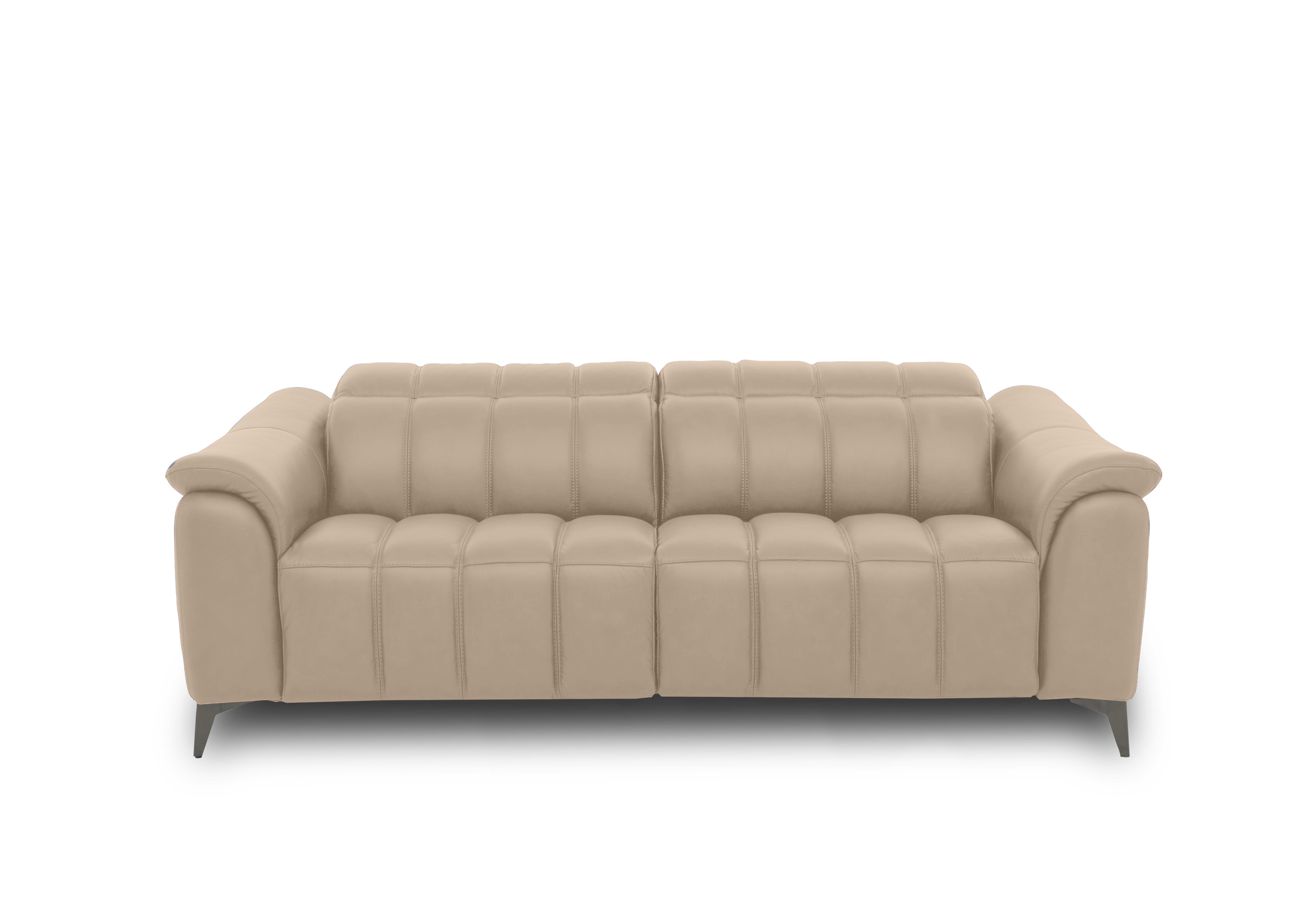 Angelo Leather 3 Seater Power Recliner Sofa with Power Headrests in Dacota Pebble La-4305 on Furniture Village