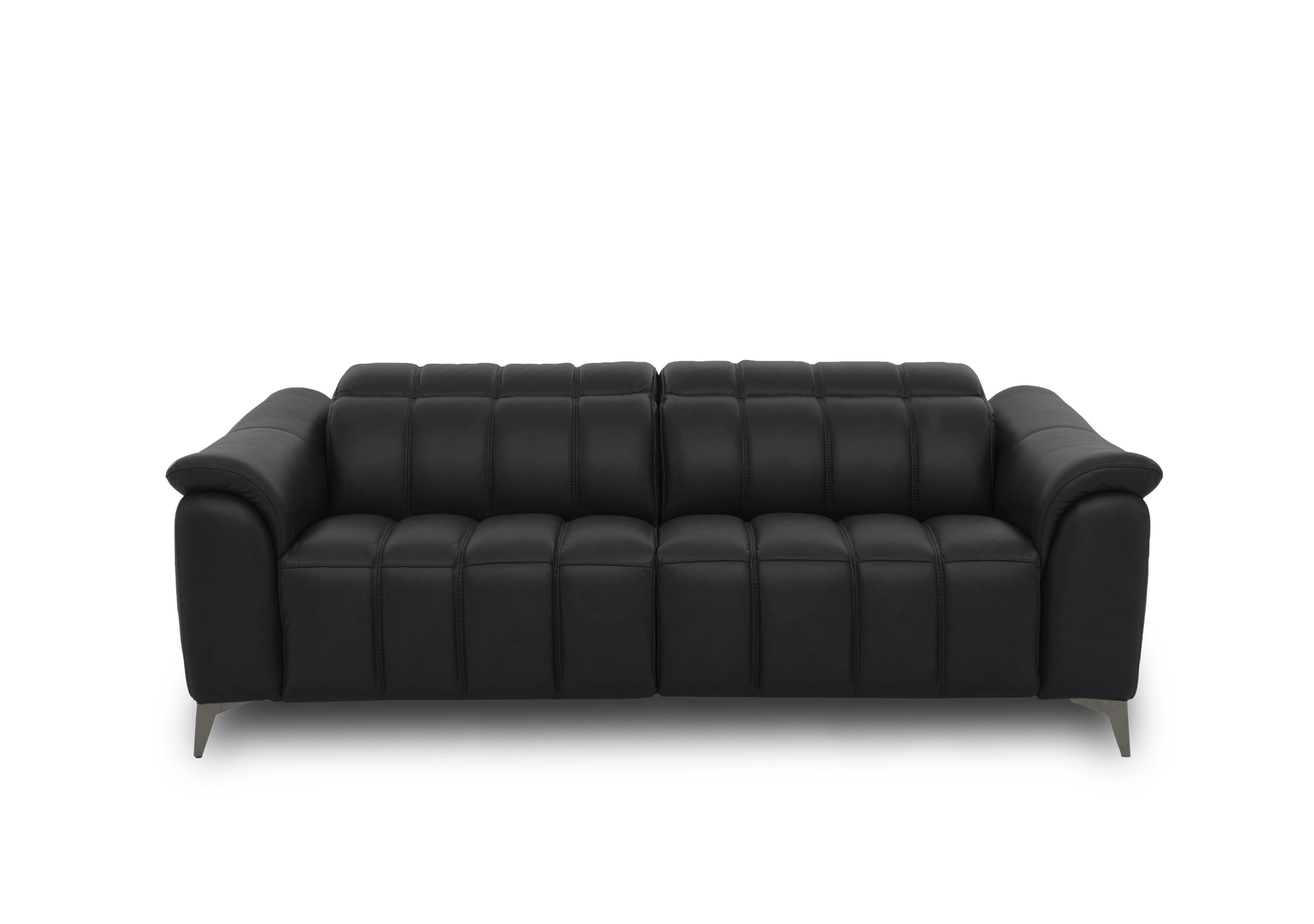 Angelo Leather 3 Seater Power Recliner Sofa with Power Headrests in Natural Black Mica La4820 on Furniture Village