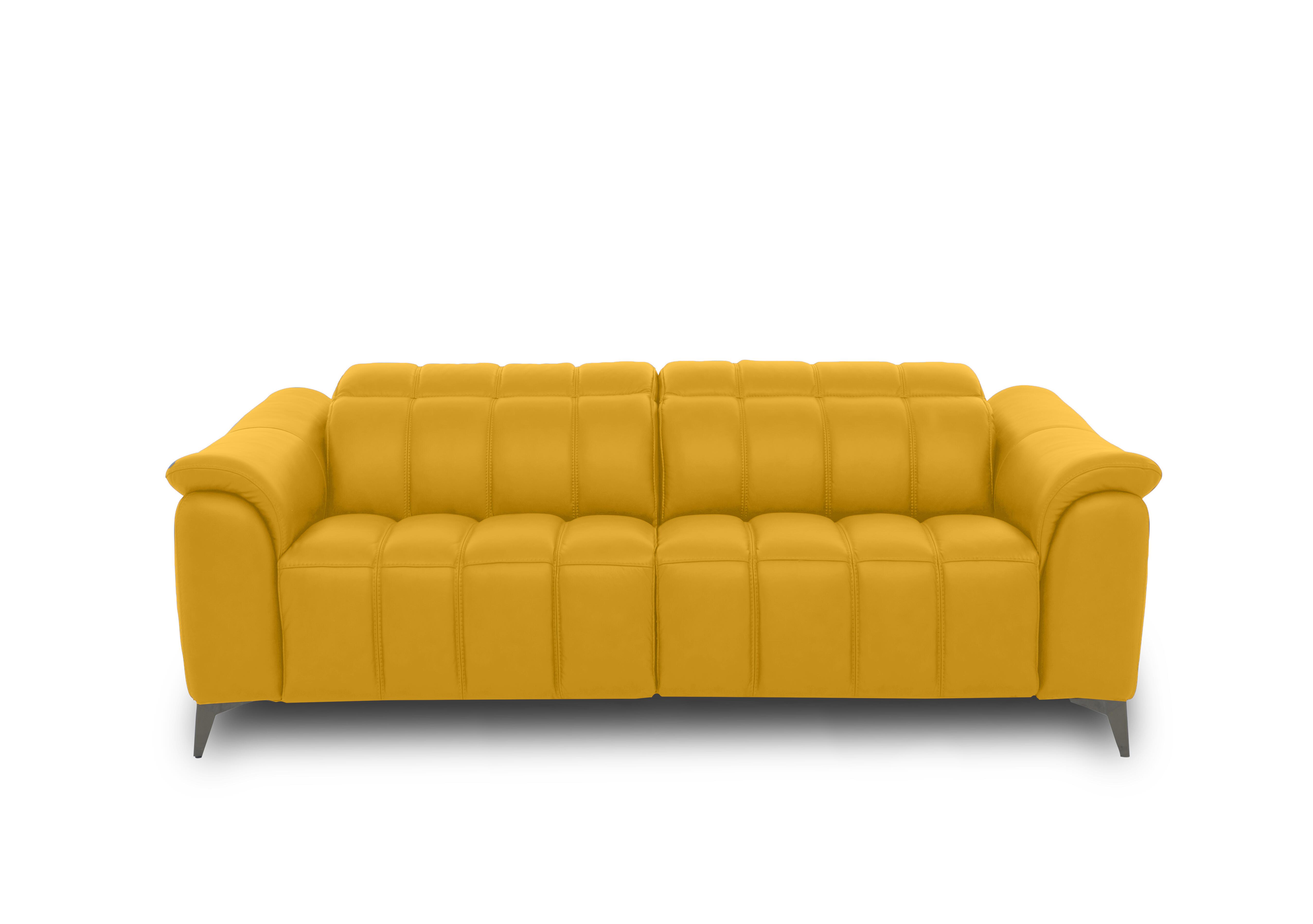 Angelo Leather 3 Seater Sofa in Giallo Le-9310 on Furniture Village