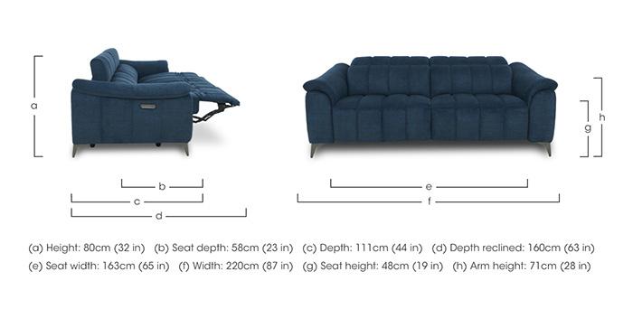 Angelo Fabric 3 Seater Power Recliner Sofa with Power Headrests in  on Furniture Village