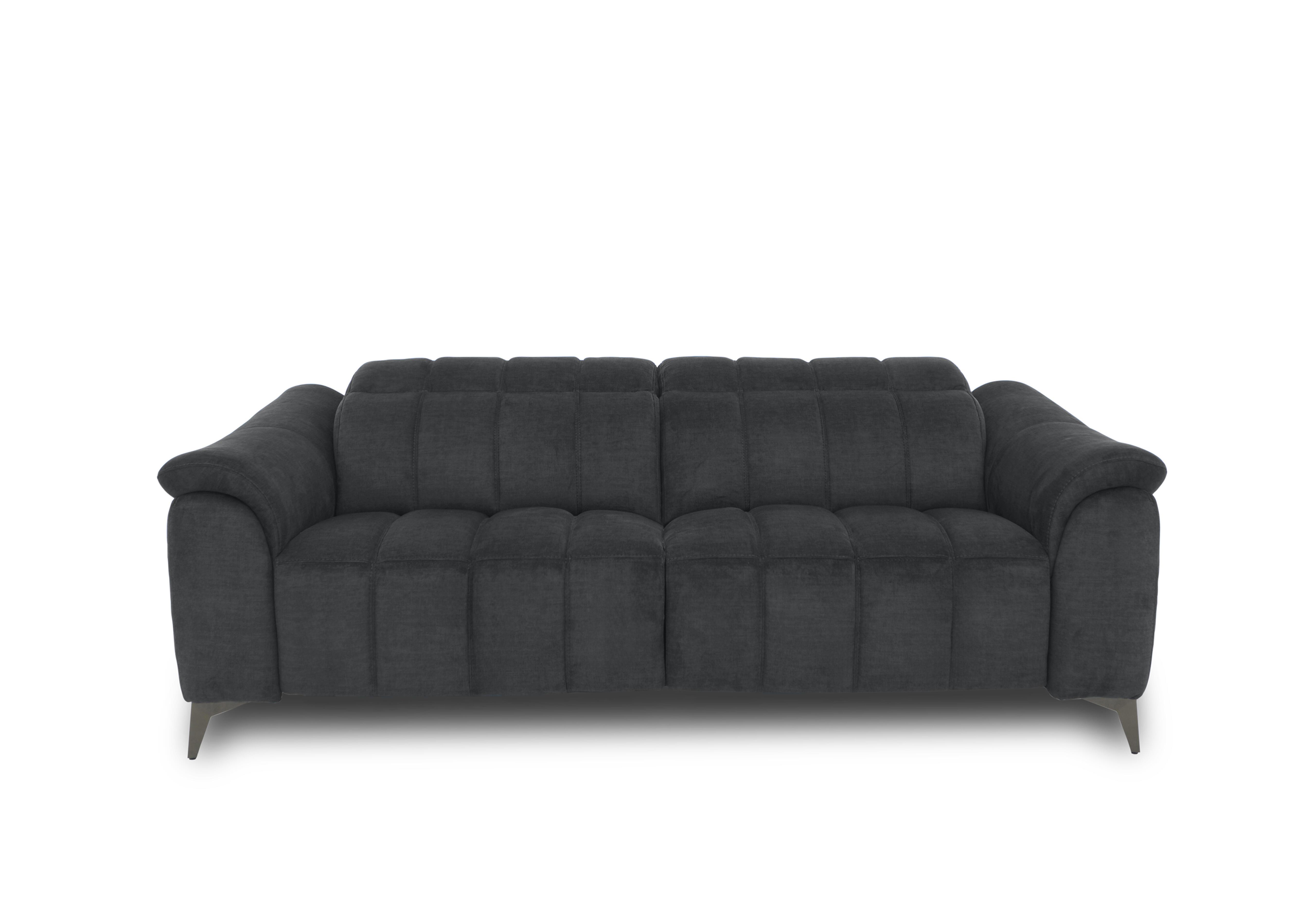 Angelo Fabric 3 Seater Power Recliner Sofa with Power Headrests in Giula Anthracite Gl-0106 on Furniture Village