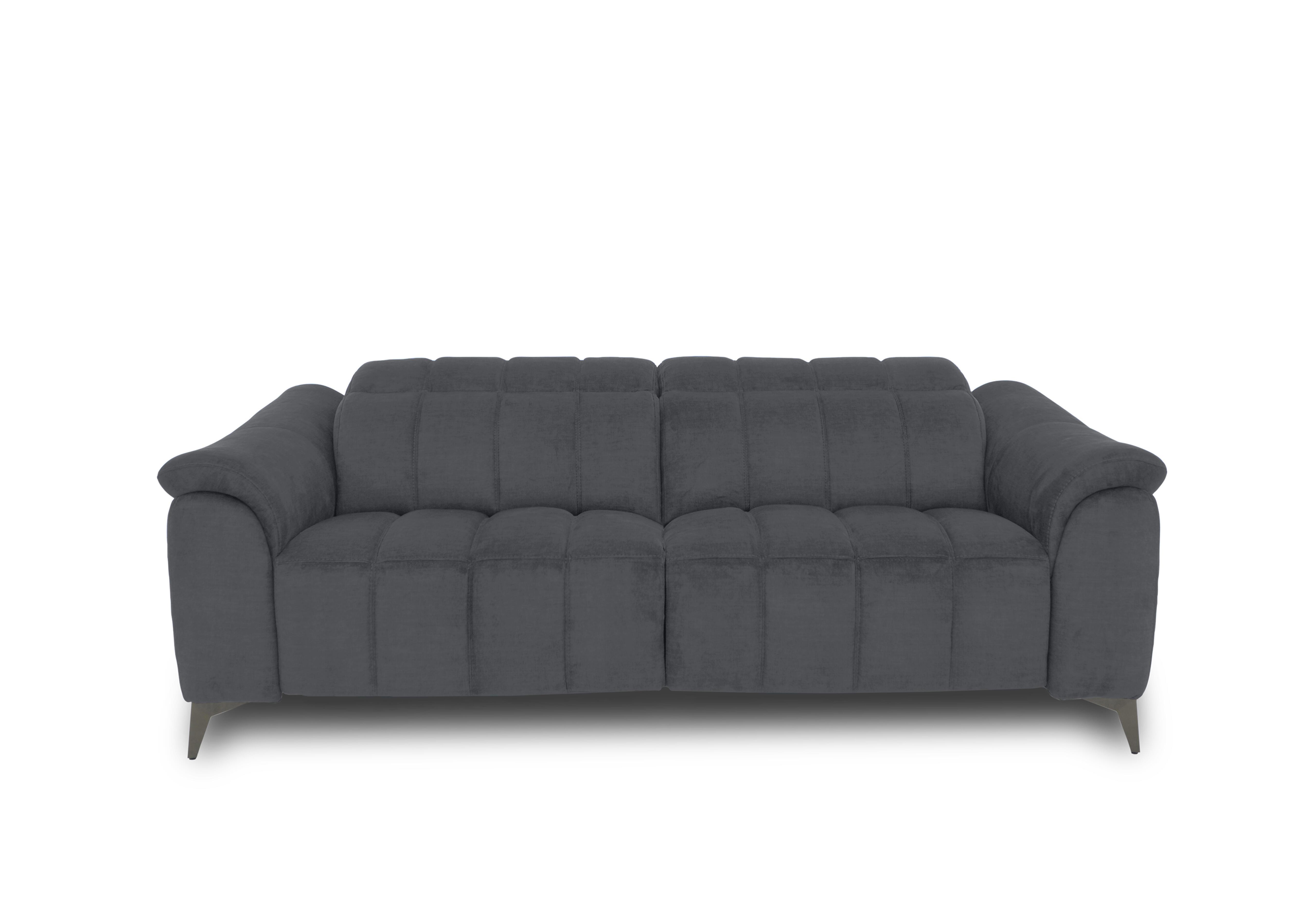 Angelo Fabric 3 Seater Power Recliner Sofa with Power Headrests in Nappe Velvet Dark Grey Nv-0106 on Furniture Village