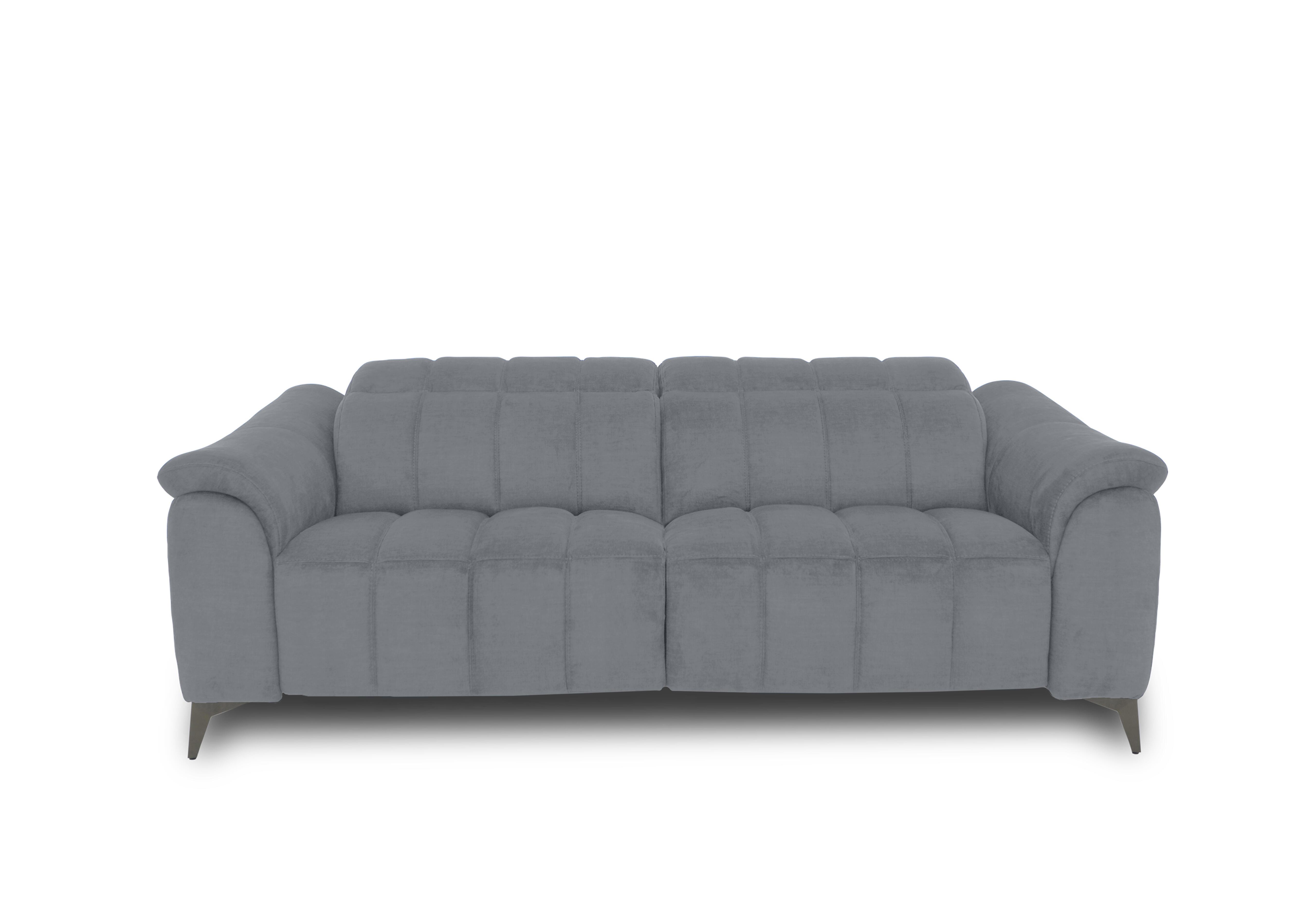 Angelo Fabric 3 Seater Power Recliner Sofa with Power Headrests in Nappe Velvet Grey Nv-0107 on Furniture Village
