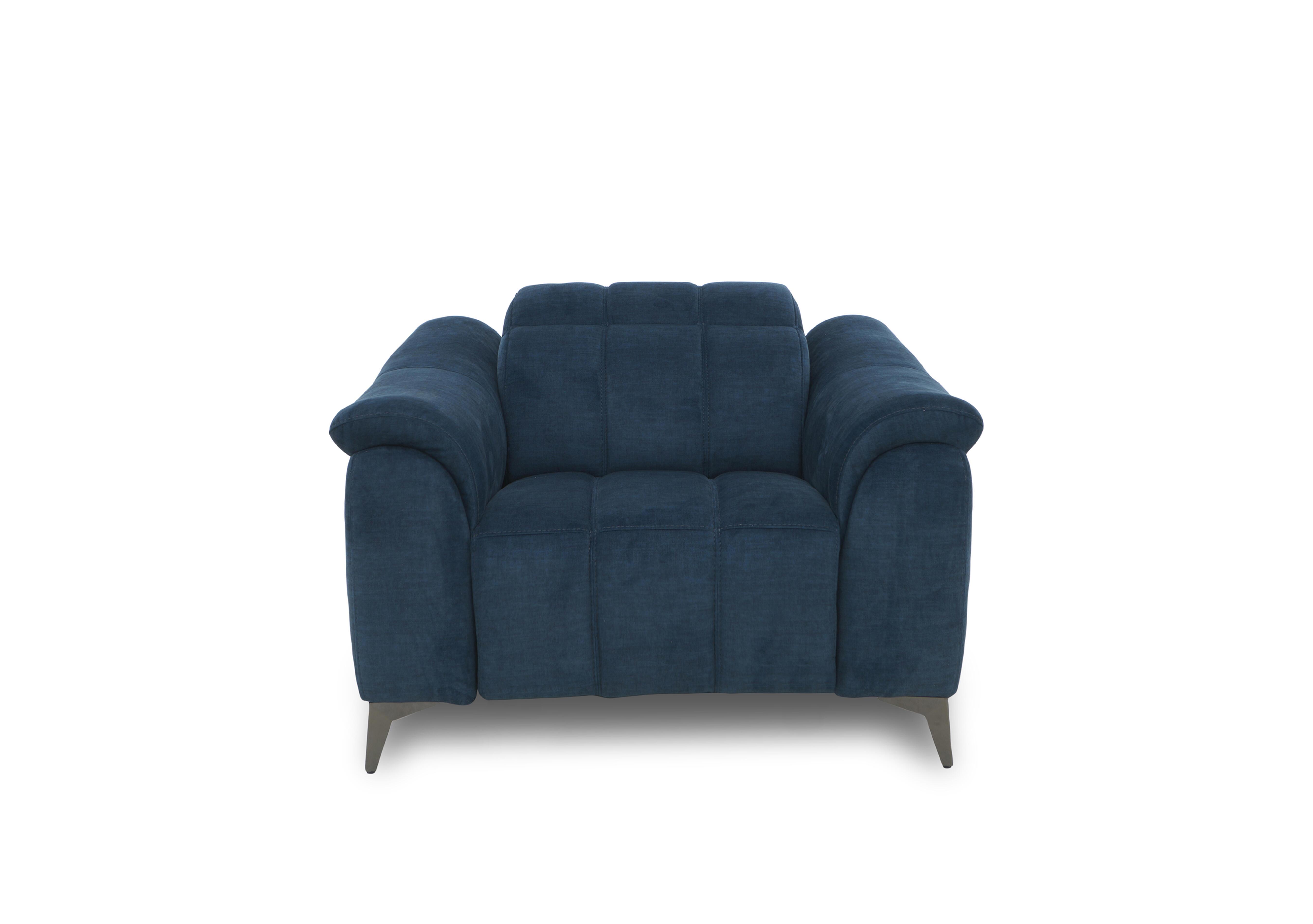 Angelo Fabric Power Recliner Chair with Power Headrest in Giula Dark Blue Gl-0108 on Furniture Village