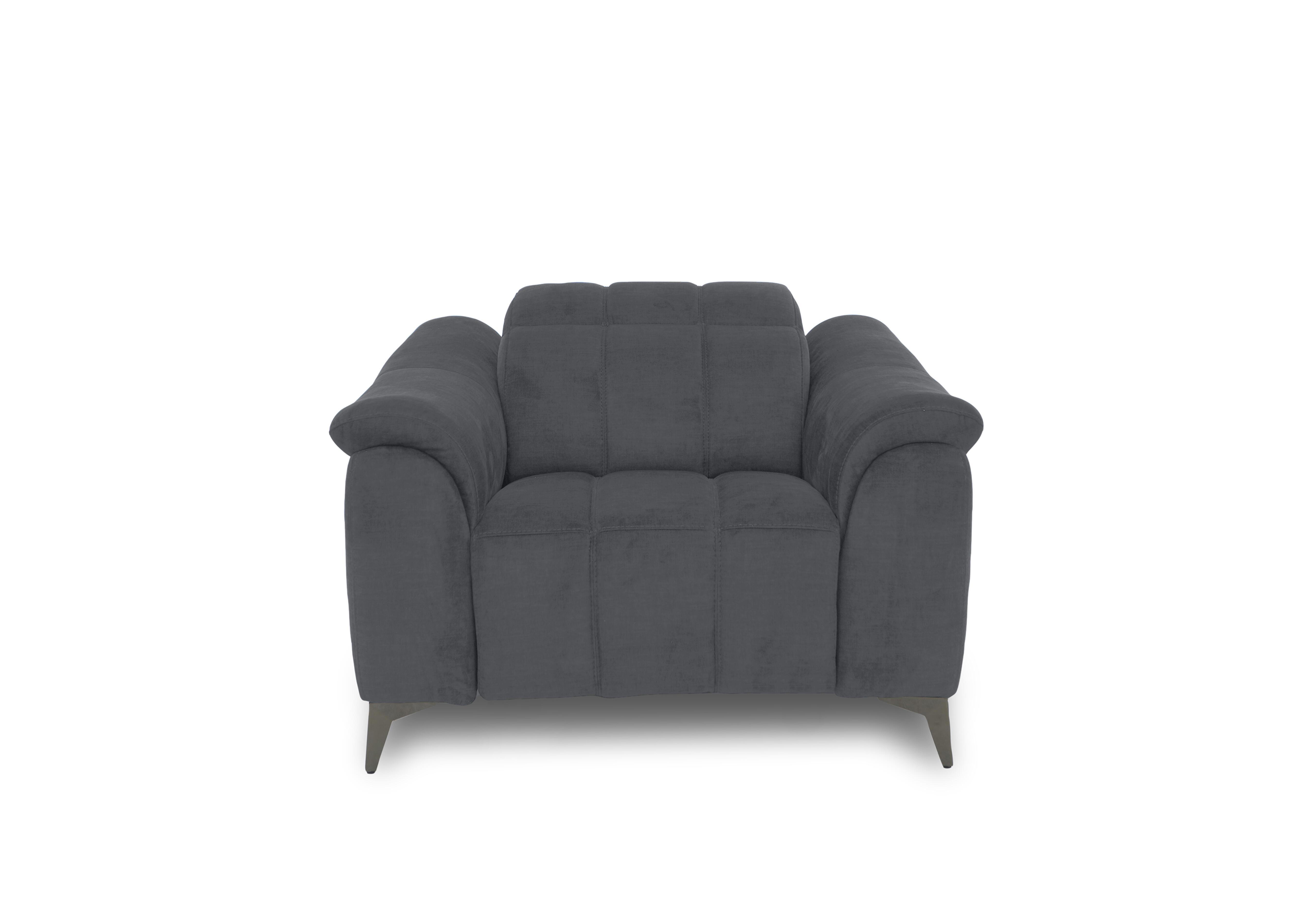 Angelo Fabric Power Recliner Chair with Power Headrest in Nappe Velvet Dark Grey Nv-0106 on Furniture Village