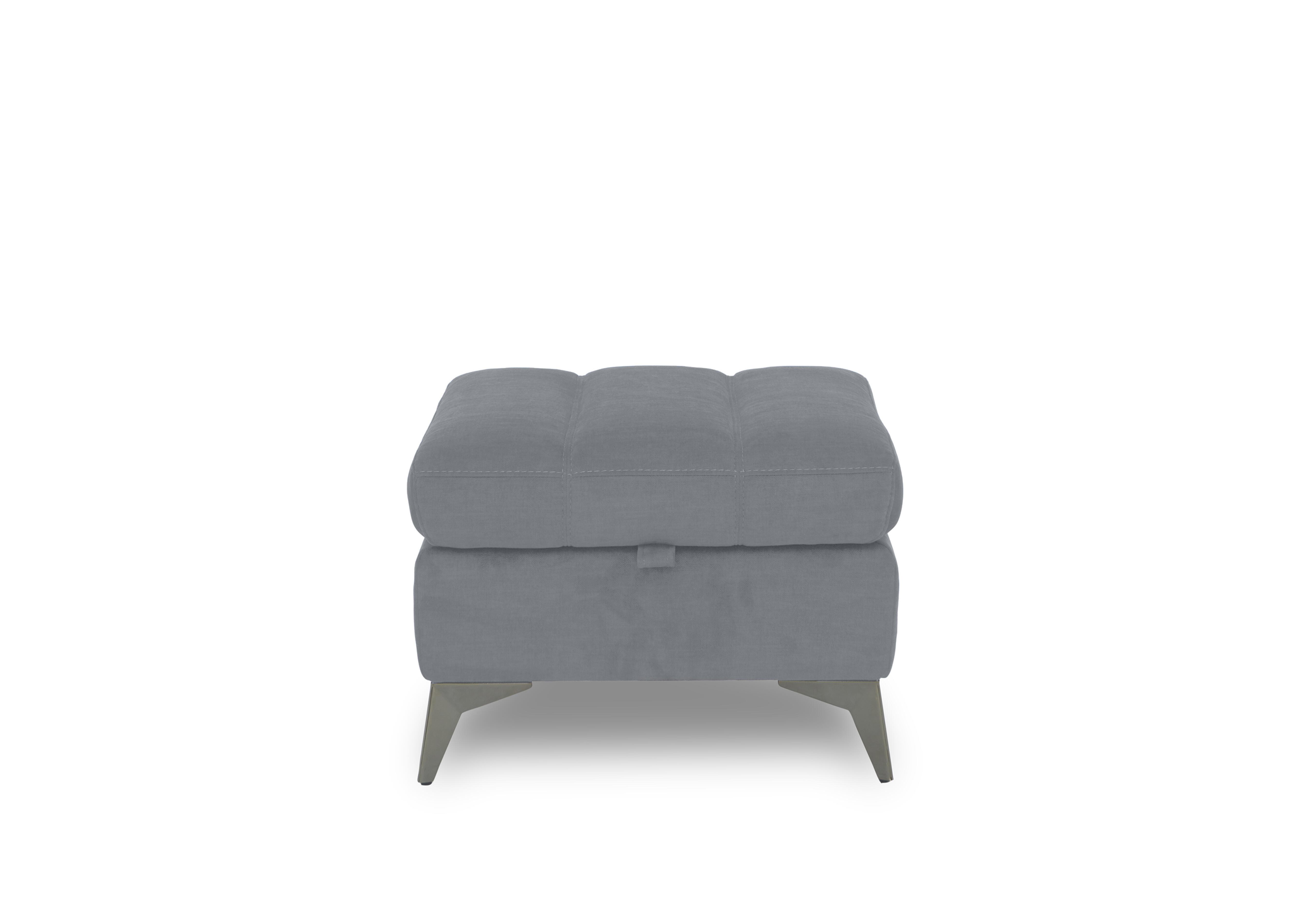 Angelo Fabric Storage Footstool in Nappe Velvet Grey Nv-0107 on Furniture Village