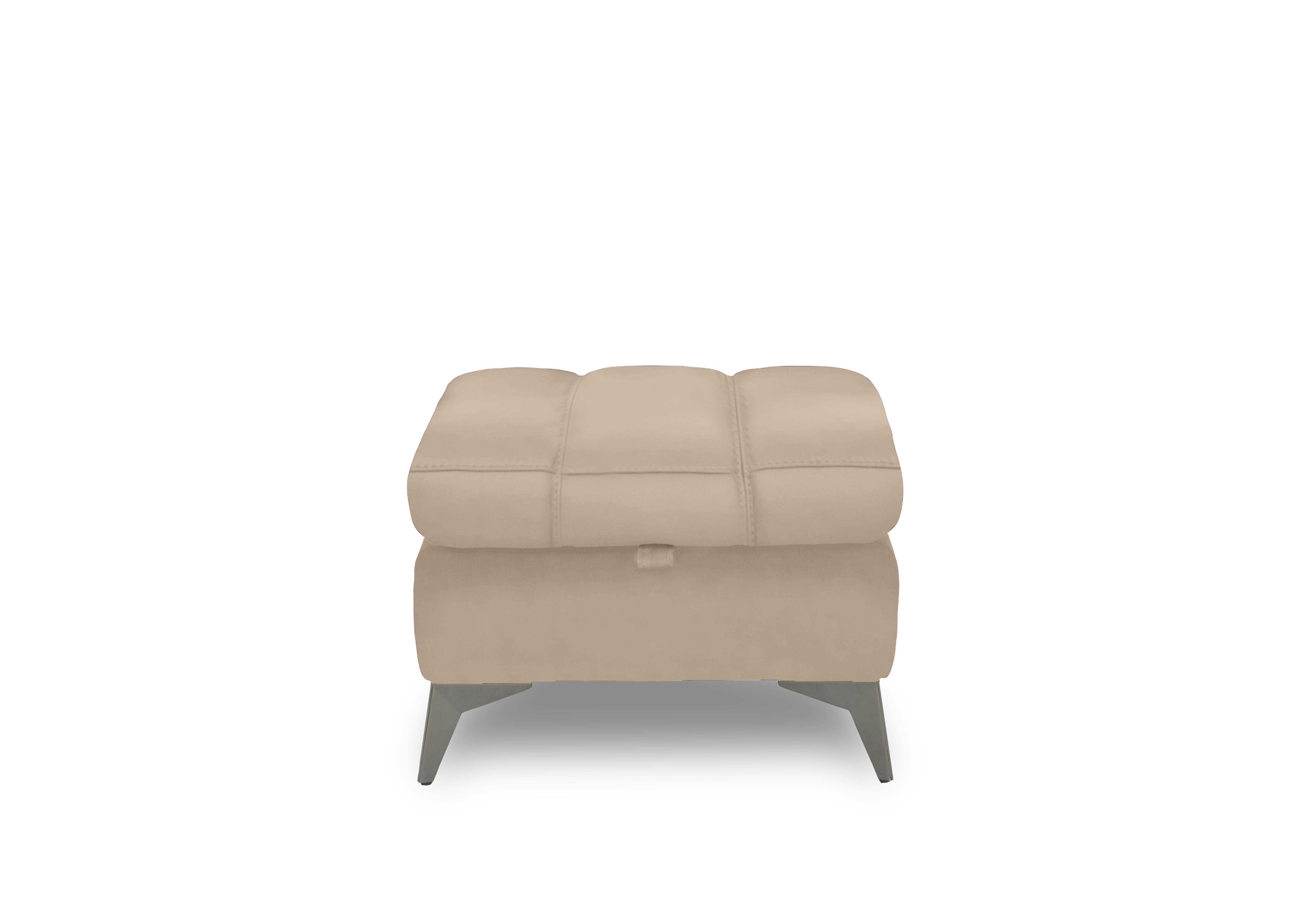 Angelo Leather Storage Footstool in Dacota Pebble La-4305 on Furniture Village