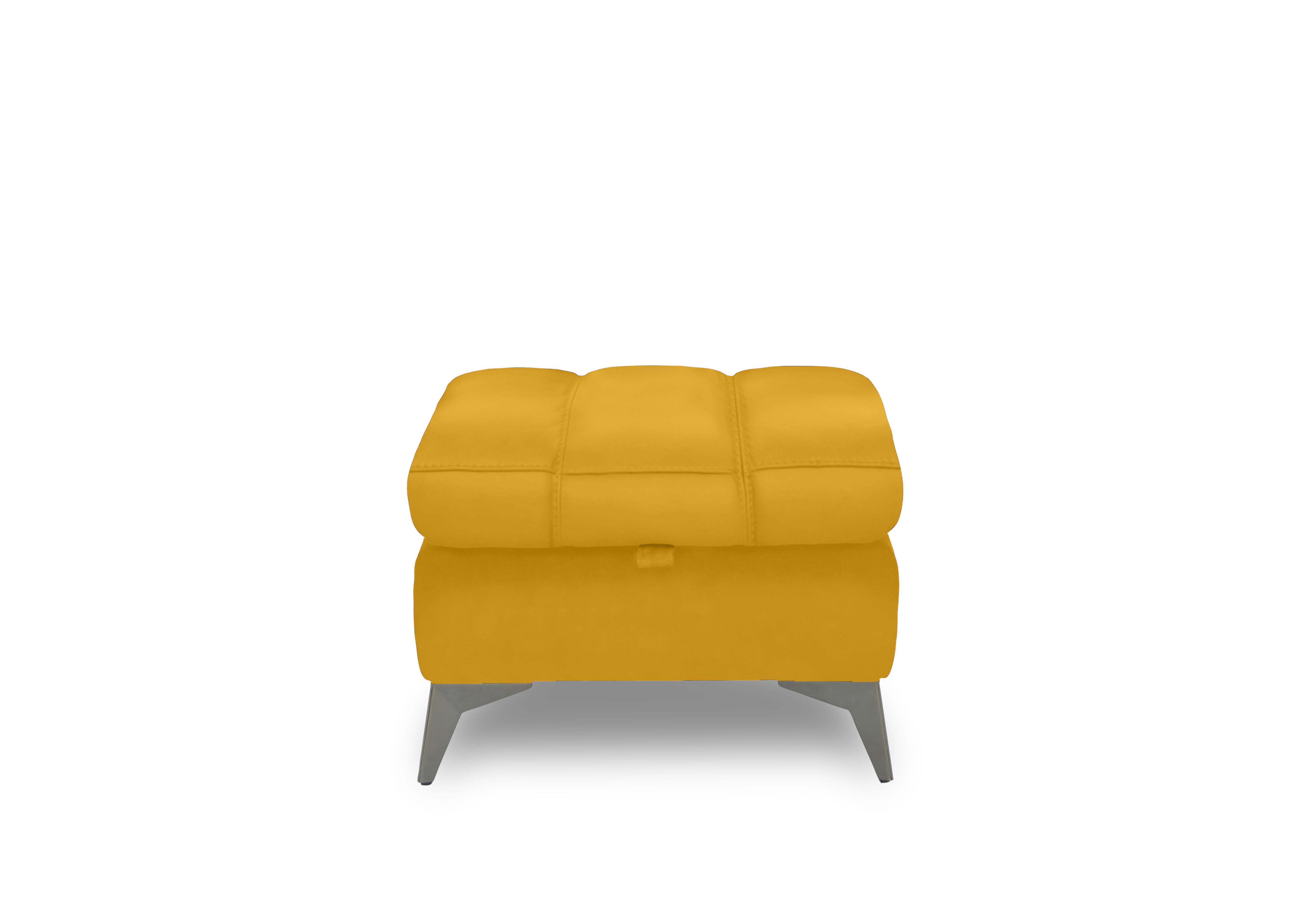Angelo Leather Storage Footstool in Giallo Le-9310 on Furniture Village