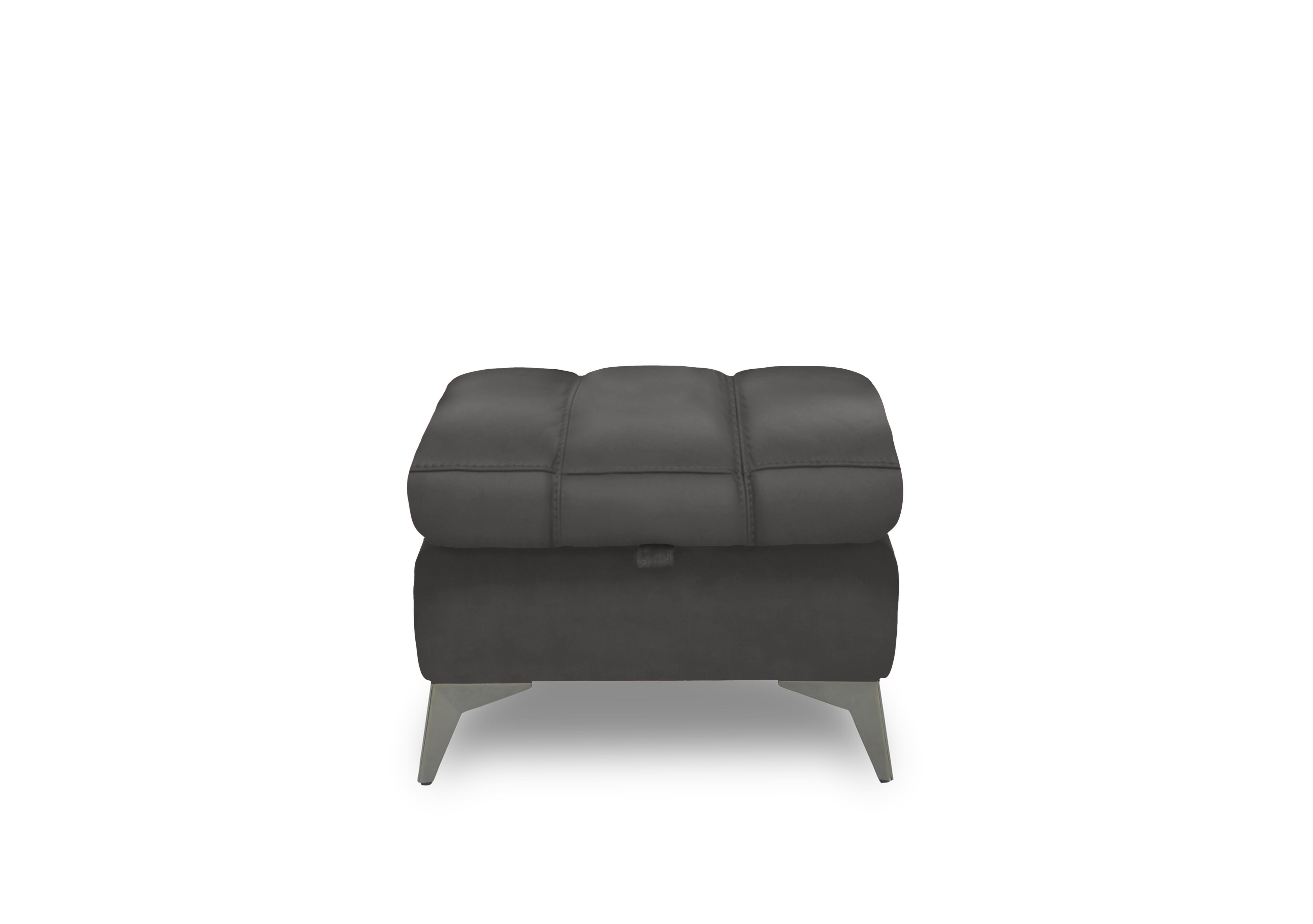 Angelo Leather Storage Footstool in Grey Le-9308 on Furniture Village
