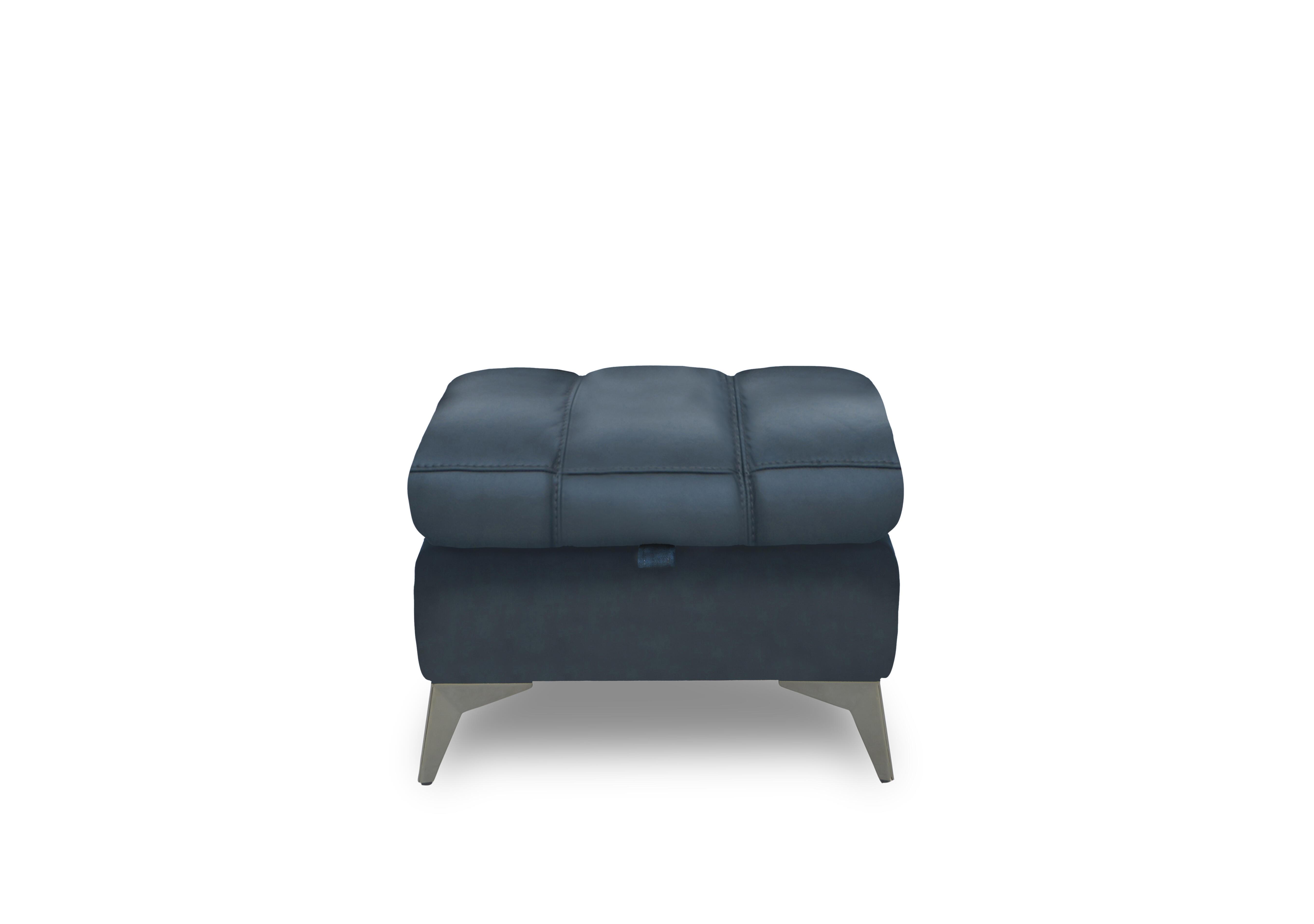 Angelo Leather Storage Footstool in Natural Milled Navy La-4828 on Furniture Village