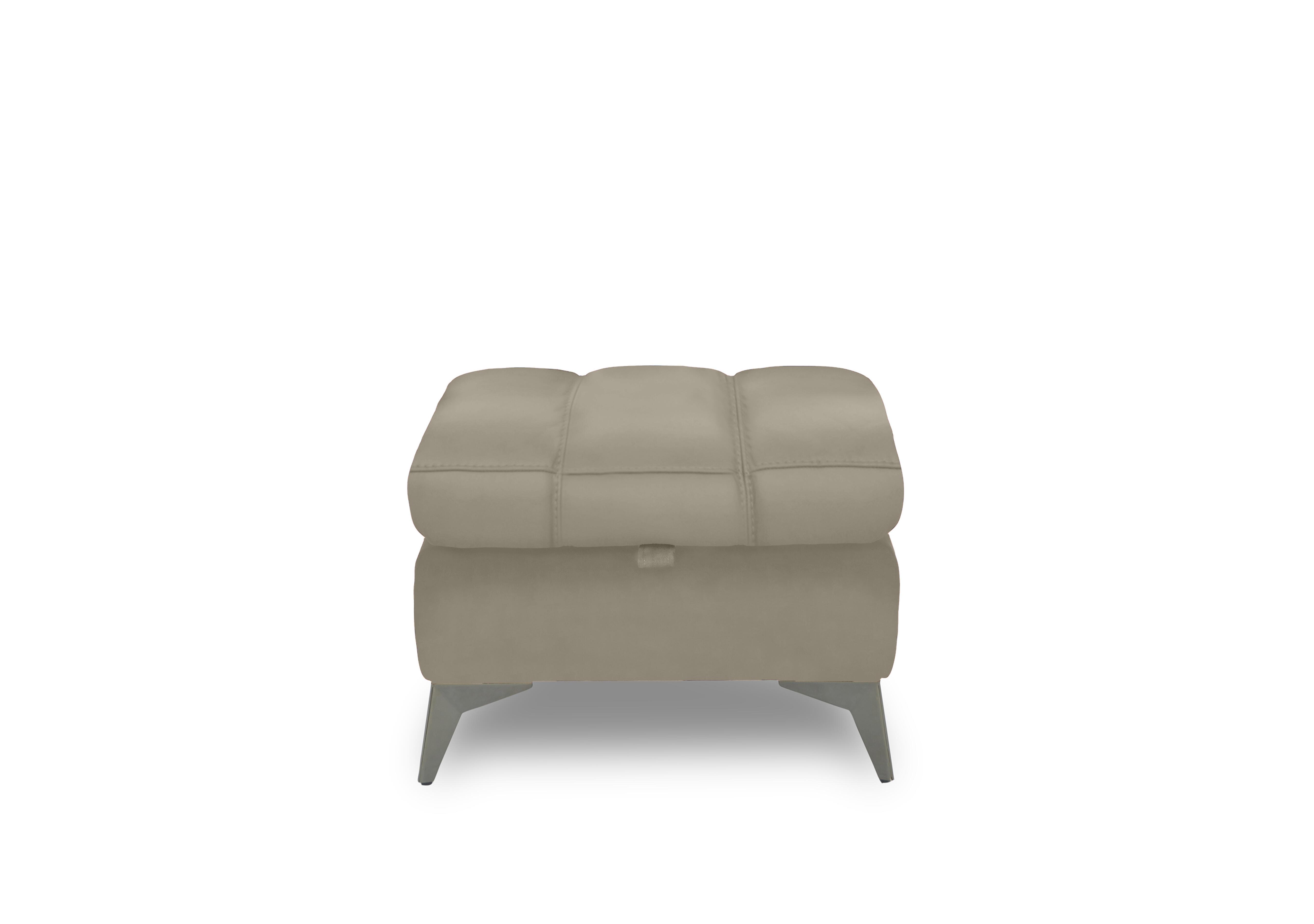 Angelo Leather Storage Footstool in Silken Taupe Matte Le-9325 on Furniture Village