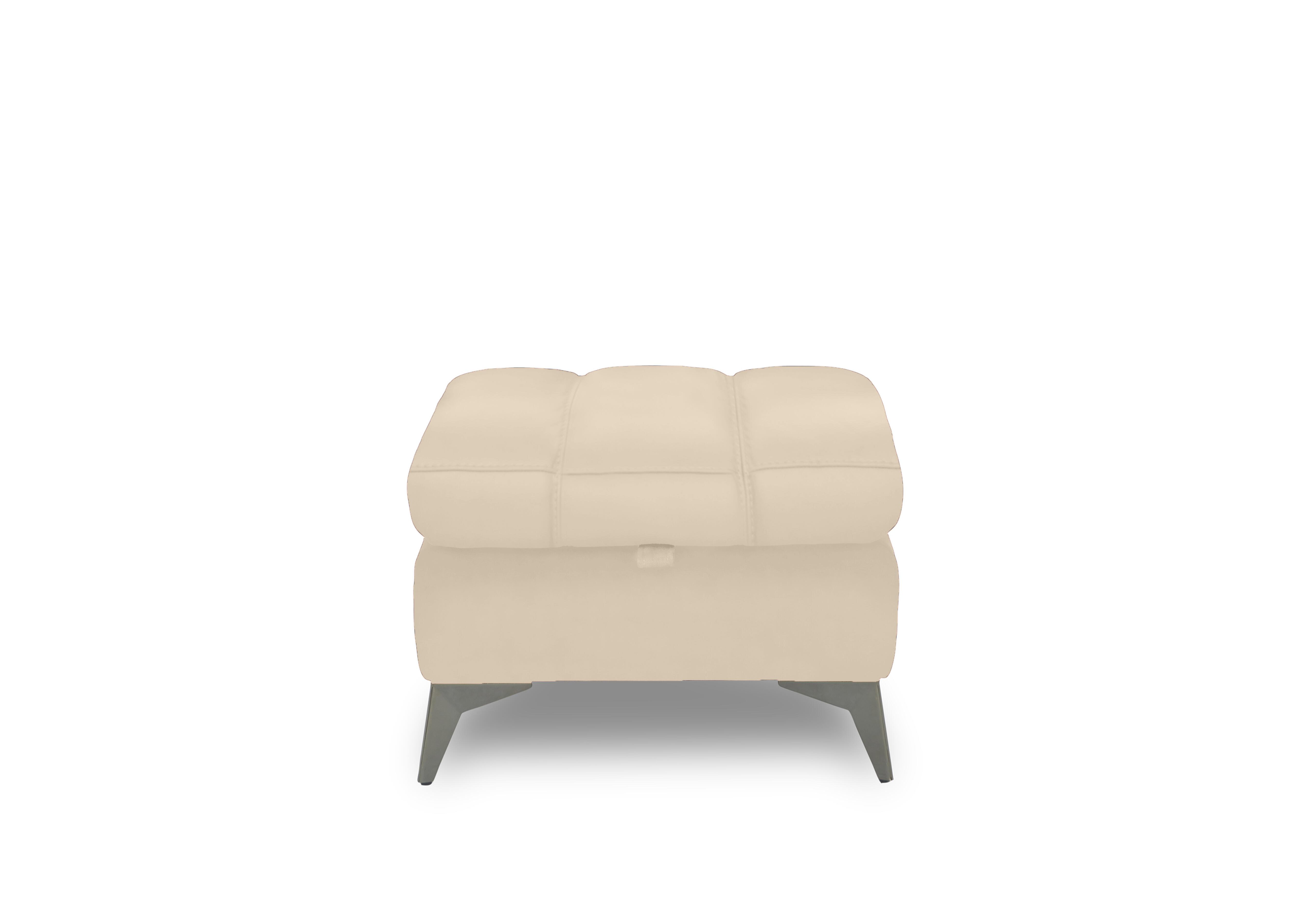 Angelo Leather Storage Footstool in Stone Lx-6407 on Furniture Village