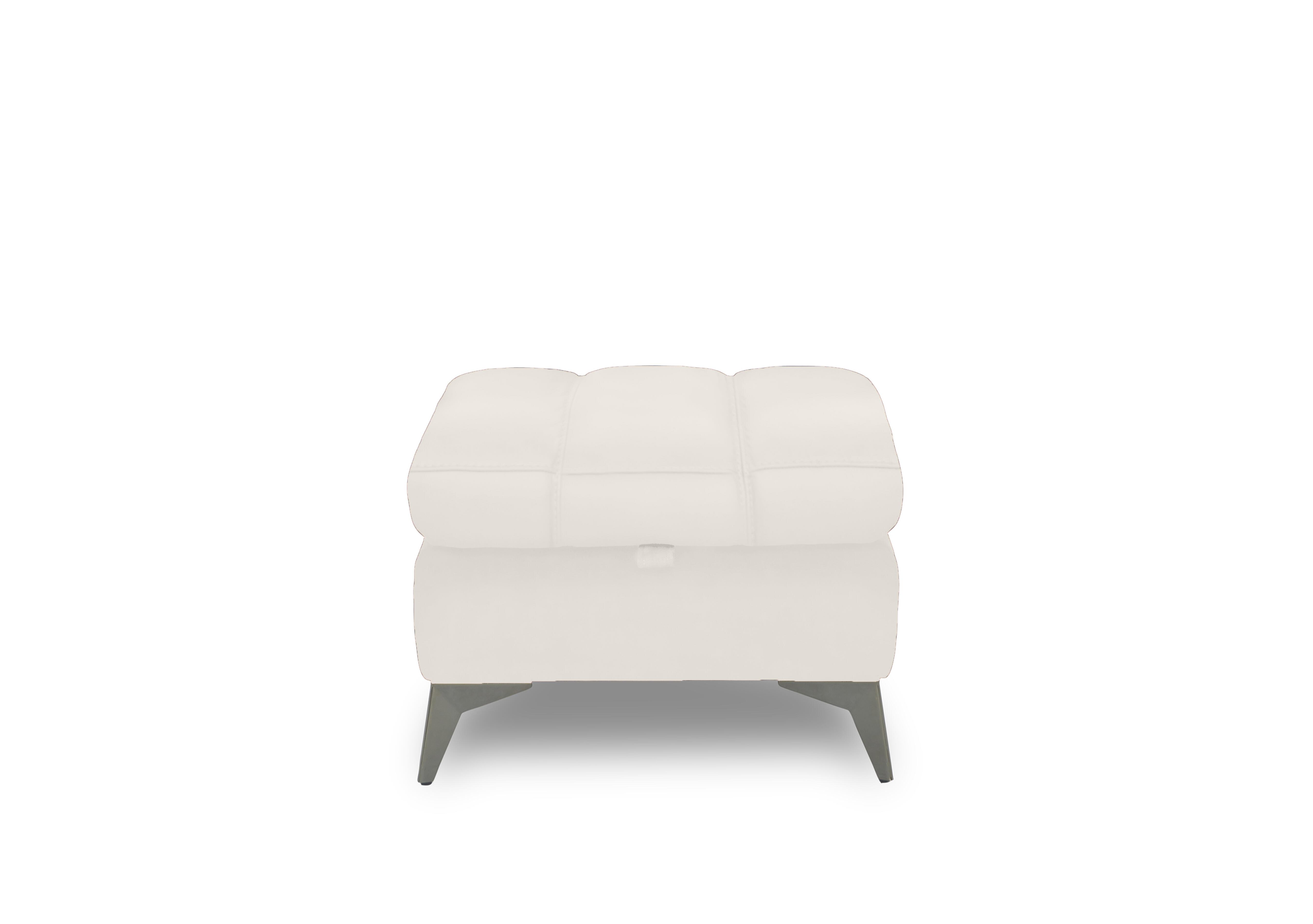 Angelo Leather Storage Footstool in White Le-9307 on Furniture Village