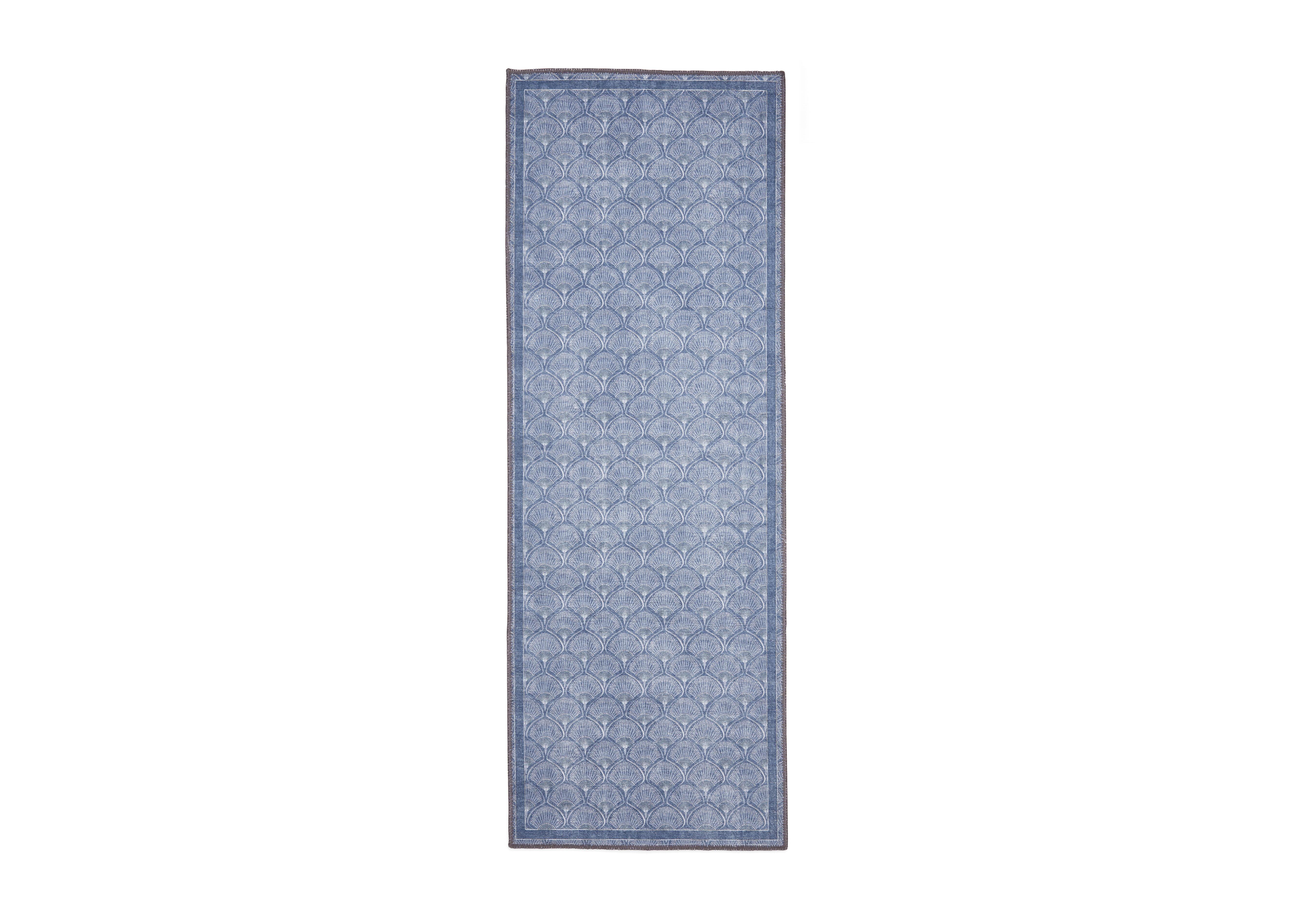 Washable Deco Peacock Runner in Blue on Furniture Village