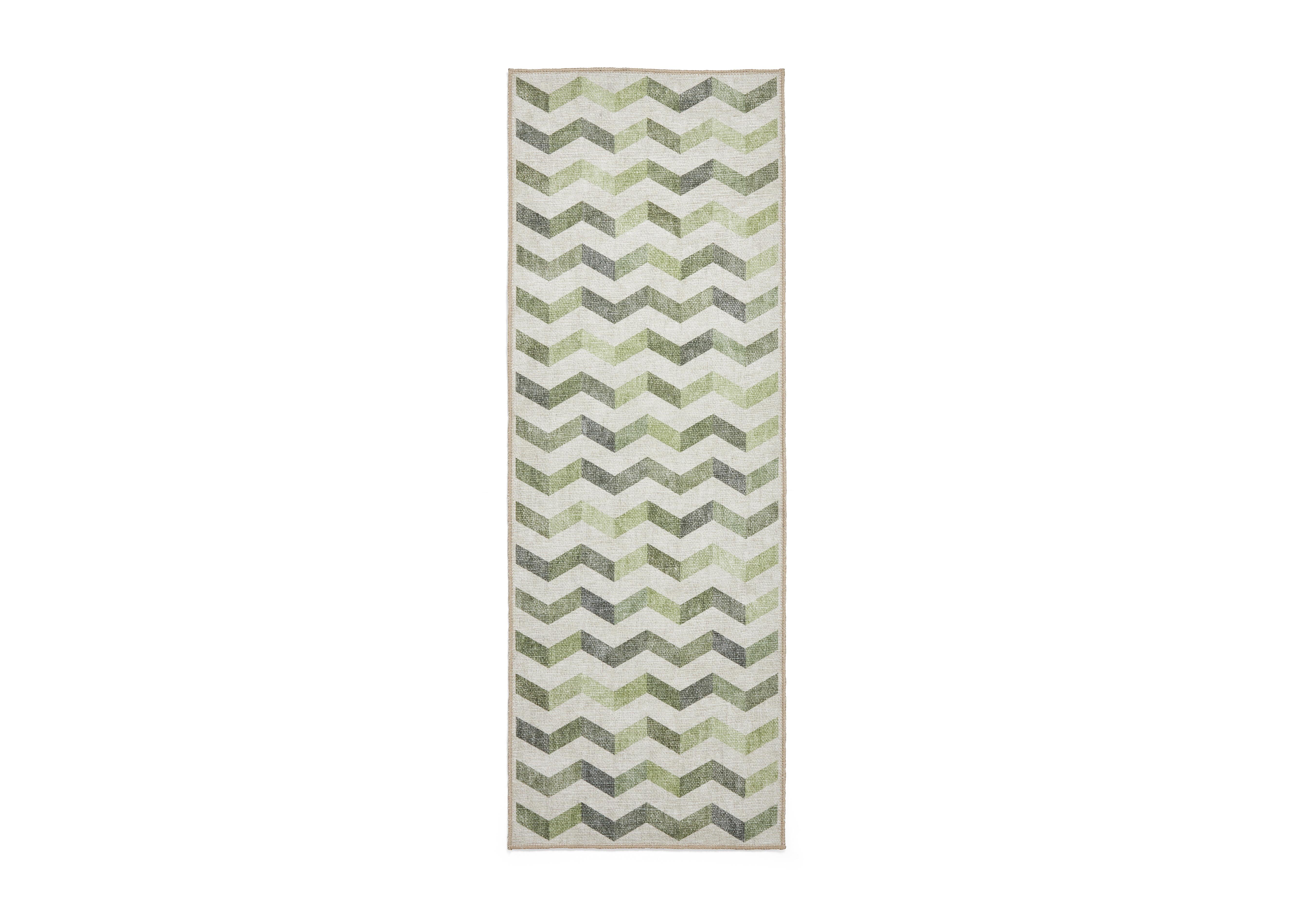 Pulito Washable Runner in Green on Furniture Village