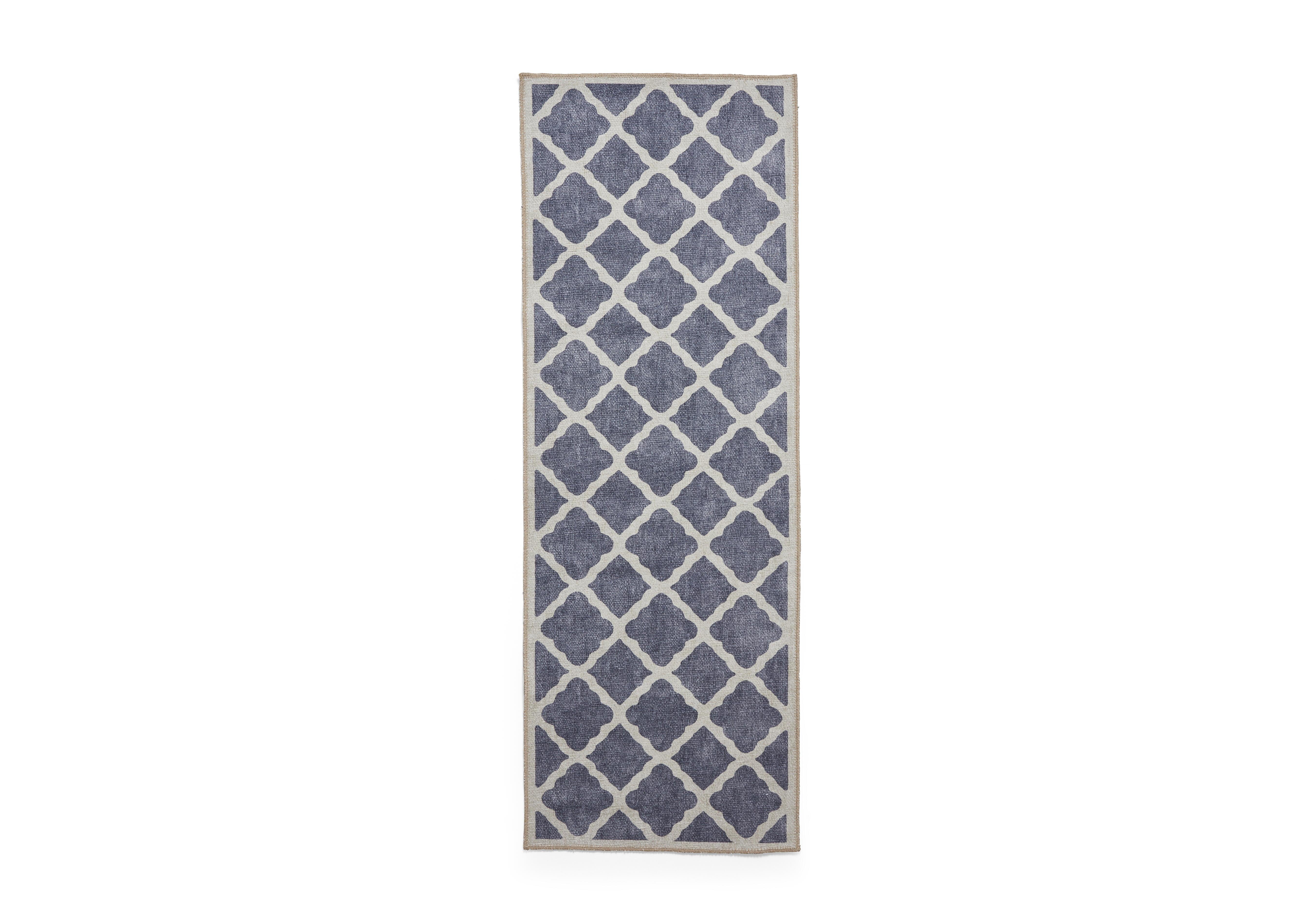 Sachin Washable Runner in Blue on Furniture Village
