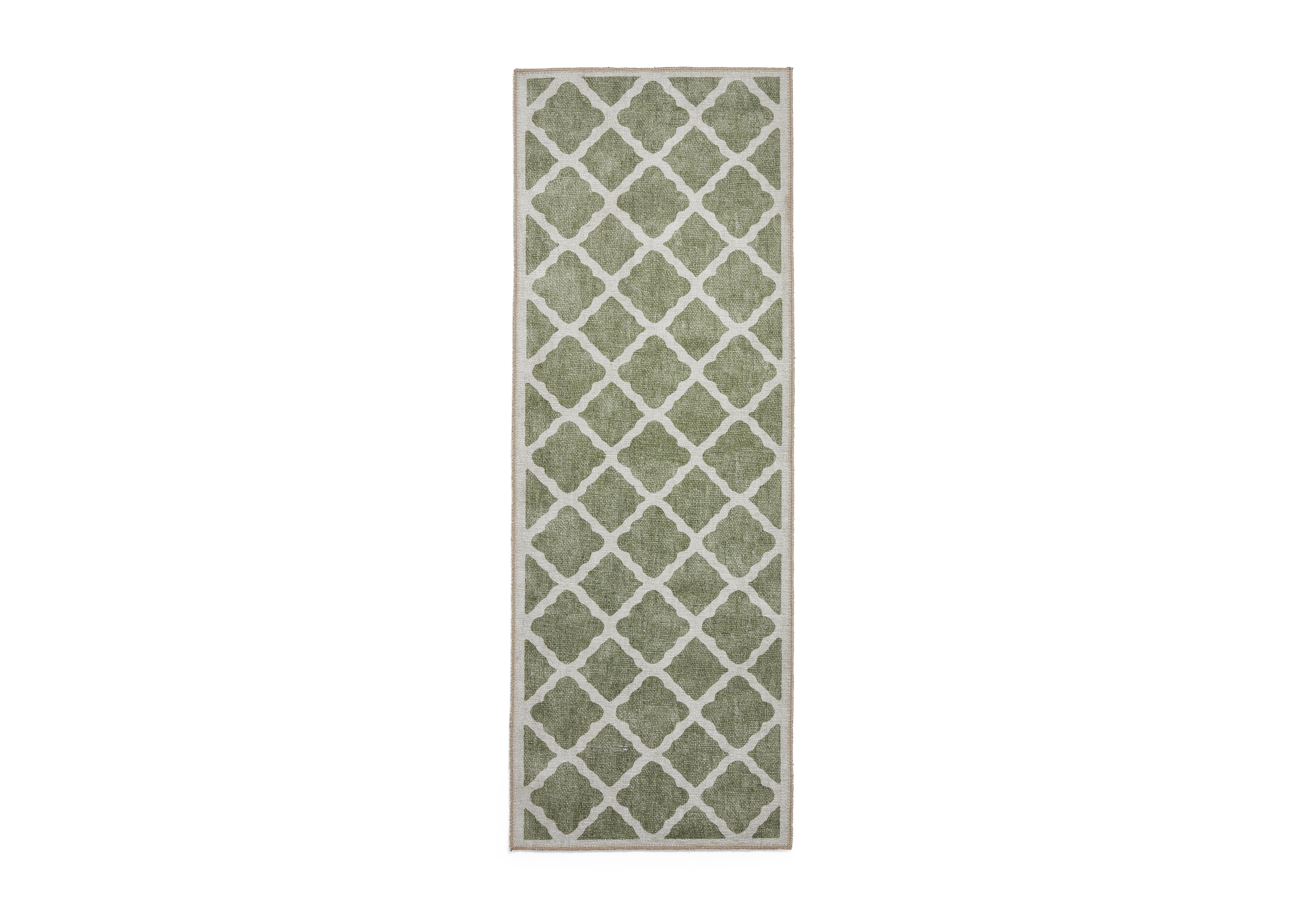 Sachin Washable Runner in Green on Furniture Village